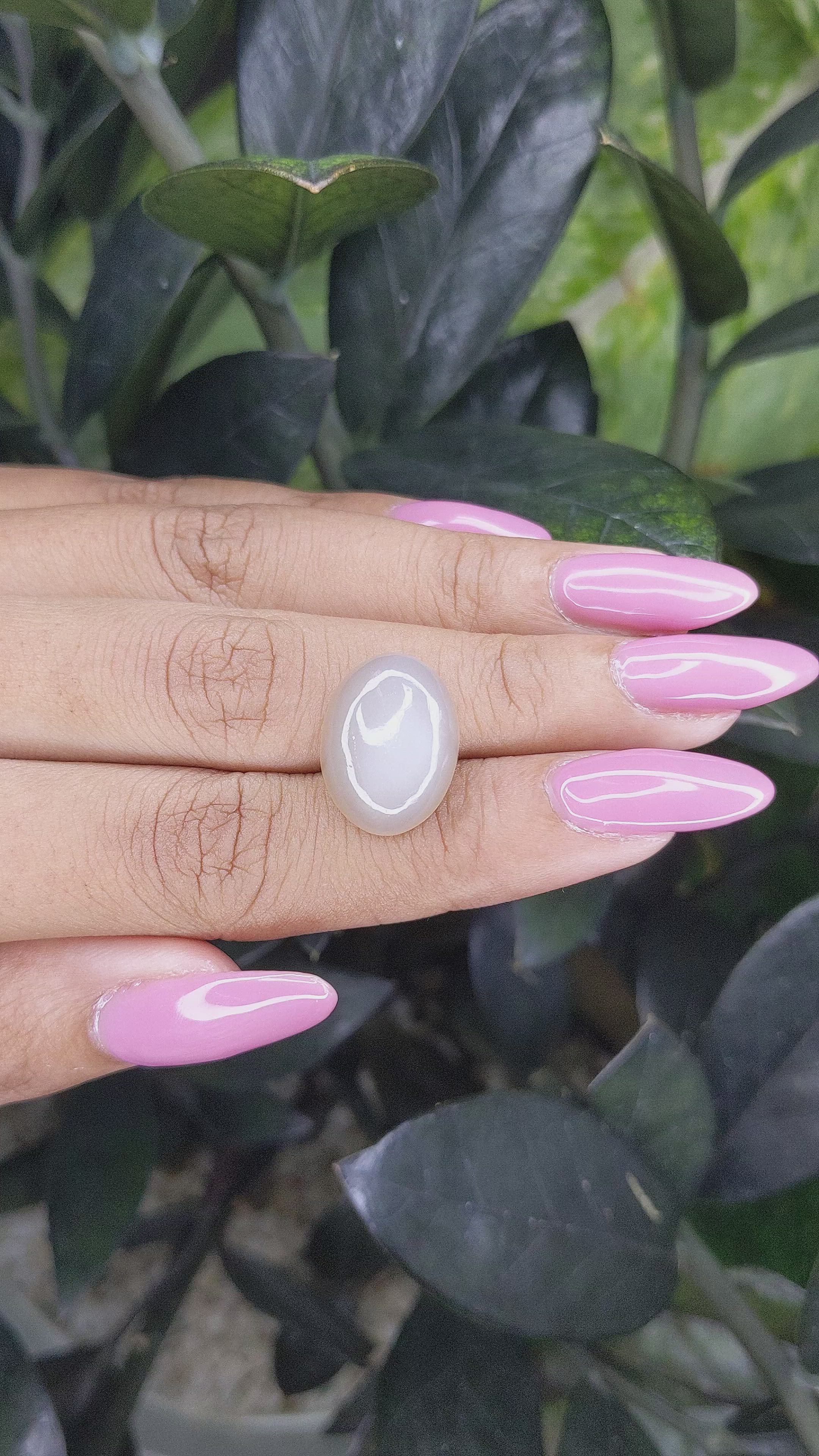 9.12 Ct. Cabochon Moonstone from Ceylon (Sri Lanka) Size Video