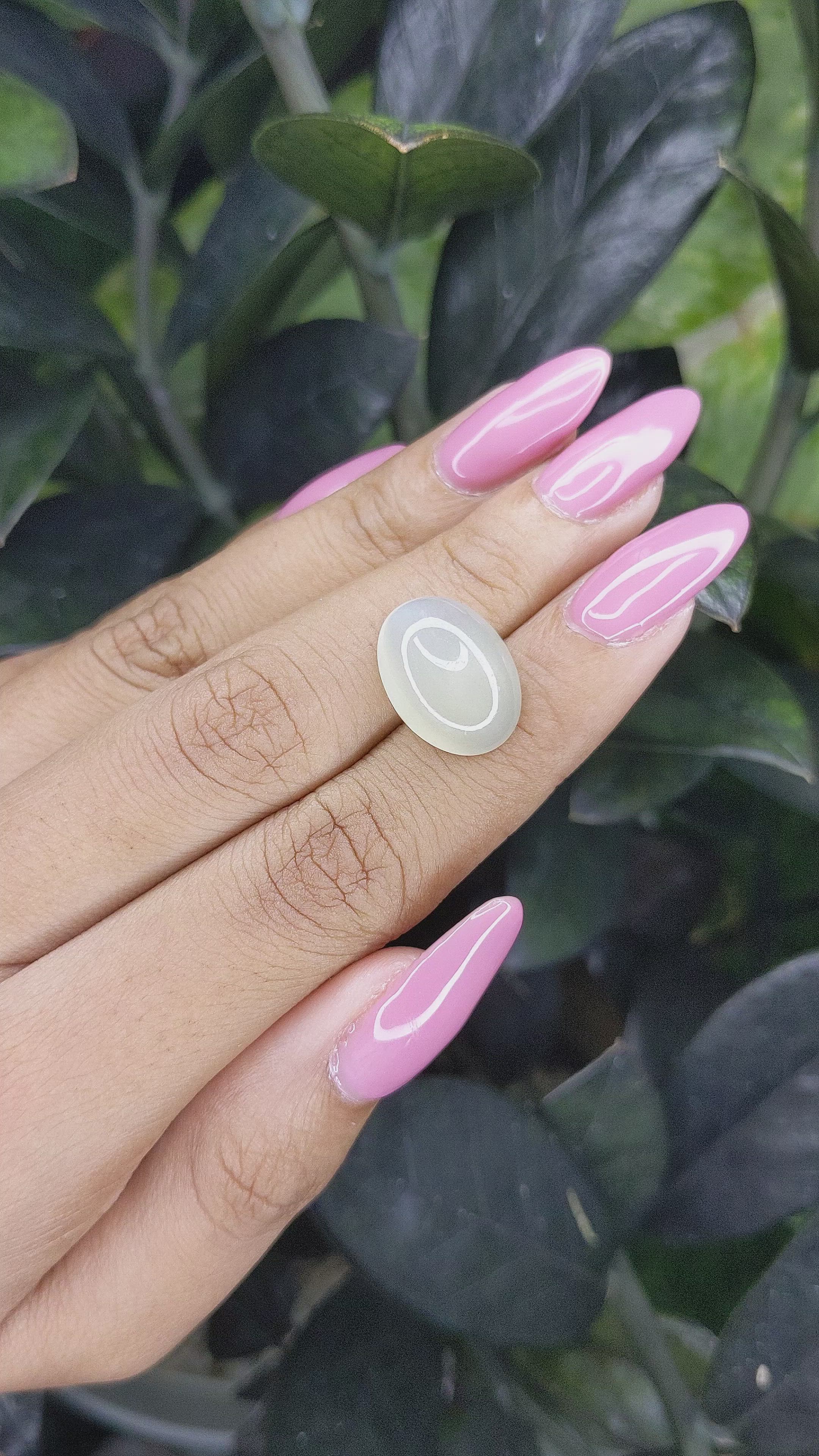 8.80 Ct. Cabochon Moonstone from Ceylon (Sri Lanka) Size Video