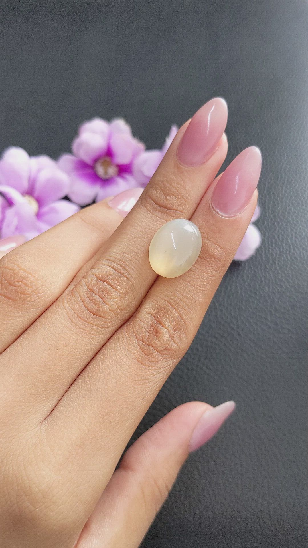 9.97 Ct. Cabochon Moonstone from Ceylon (Sri Lanka) Size Video