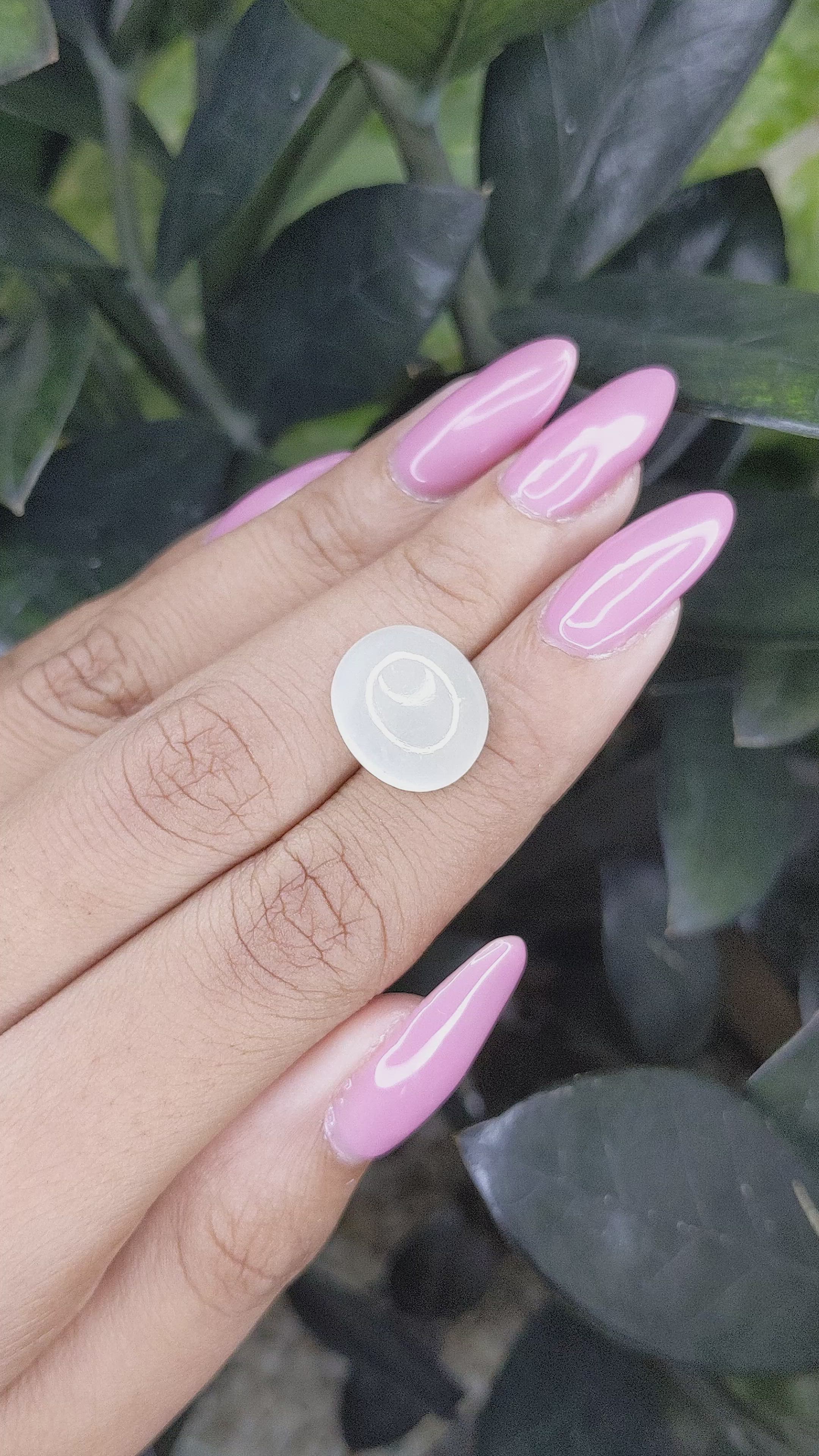 9.99 Ct. Cabochon Moonstone from Ceylon (Sri Lanka) Size Video