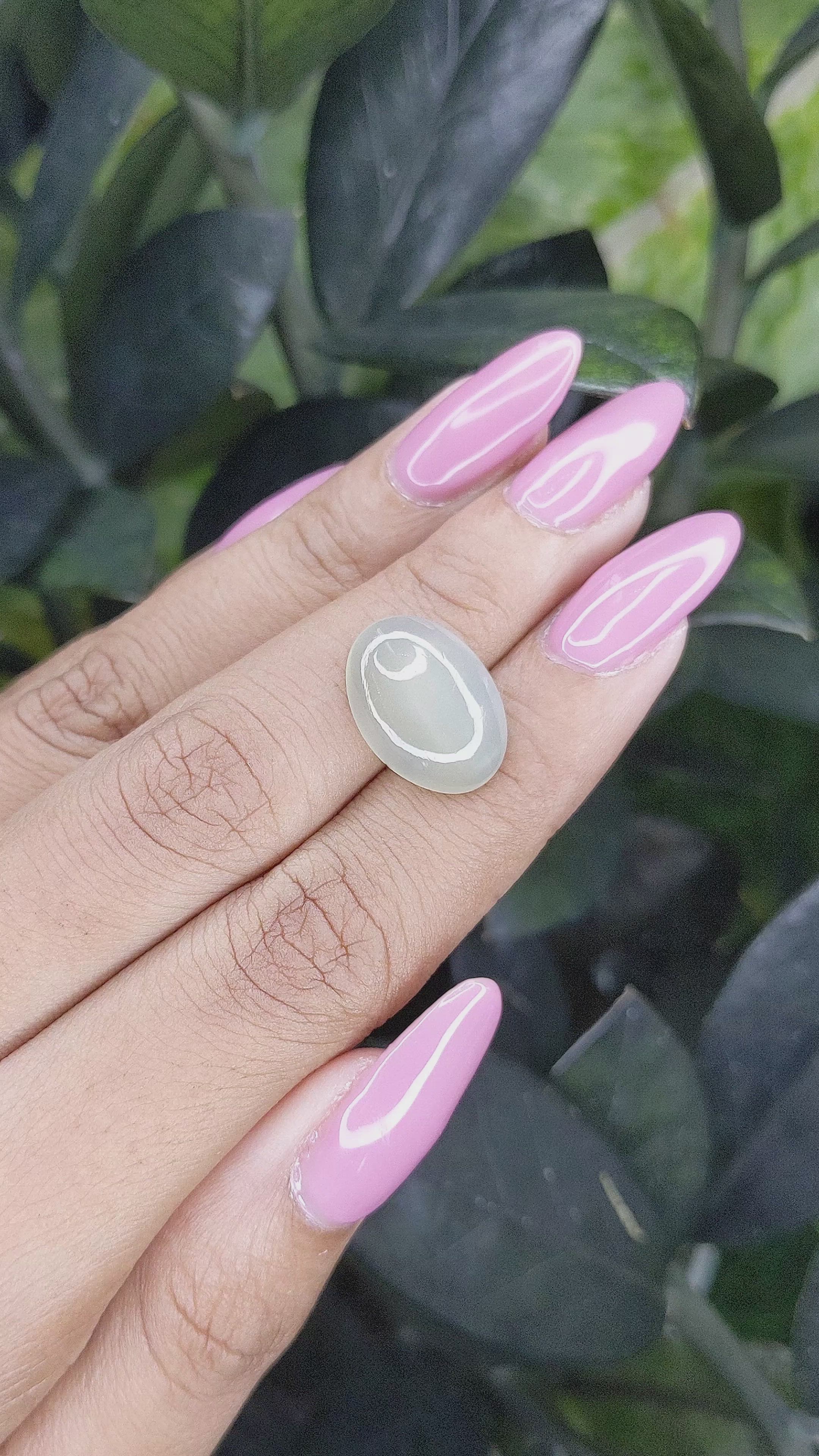7.37 Ct. Cabochon Moonstone from Ceylon (Sri Lanka) Size Video