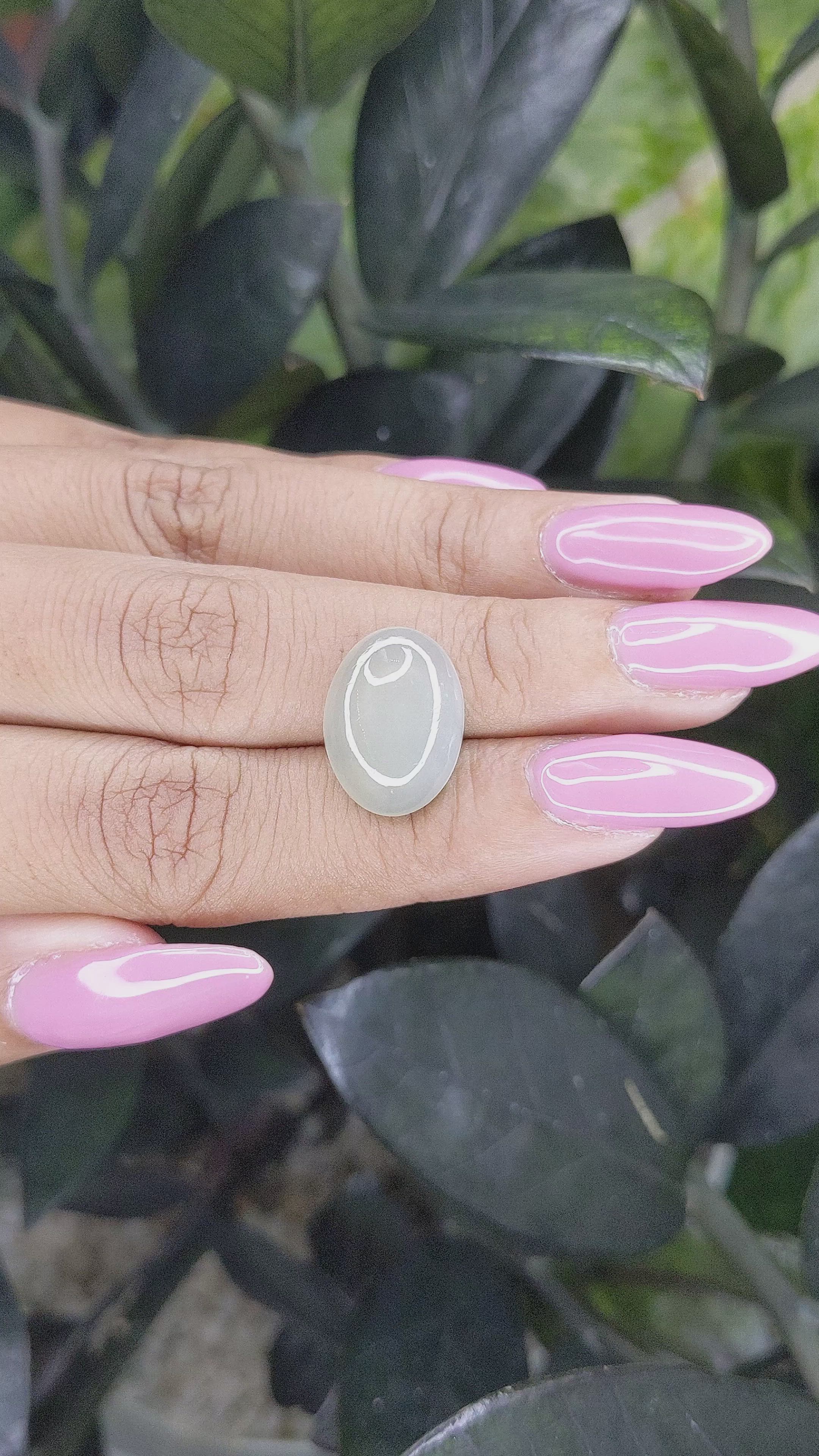 7.37 Ct. Cabochon Moonstone from Ceylon (Sri Lanka) Size Video