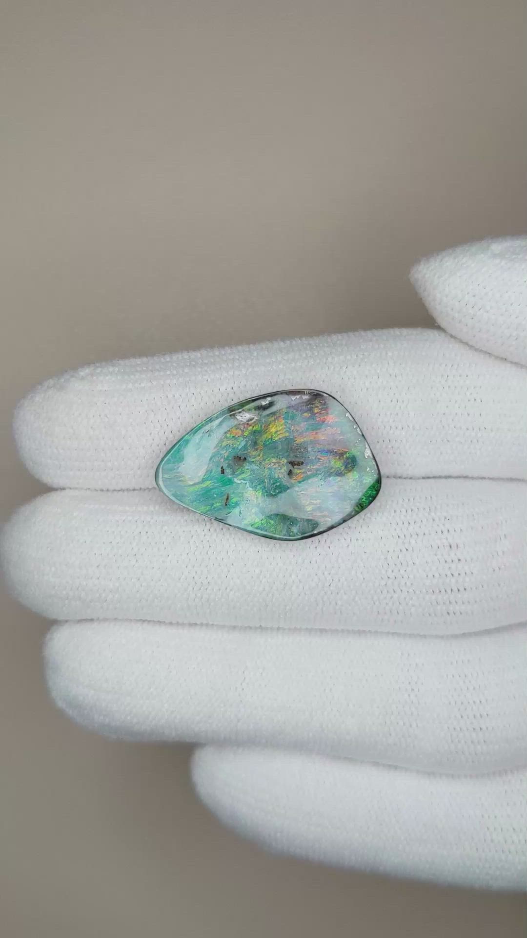 9.52 Ct. Black Opal from Australia Size Video