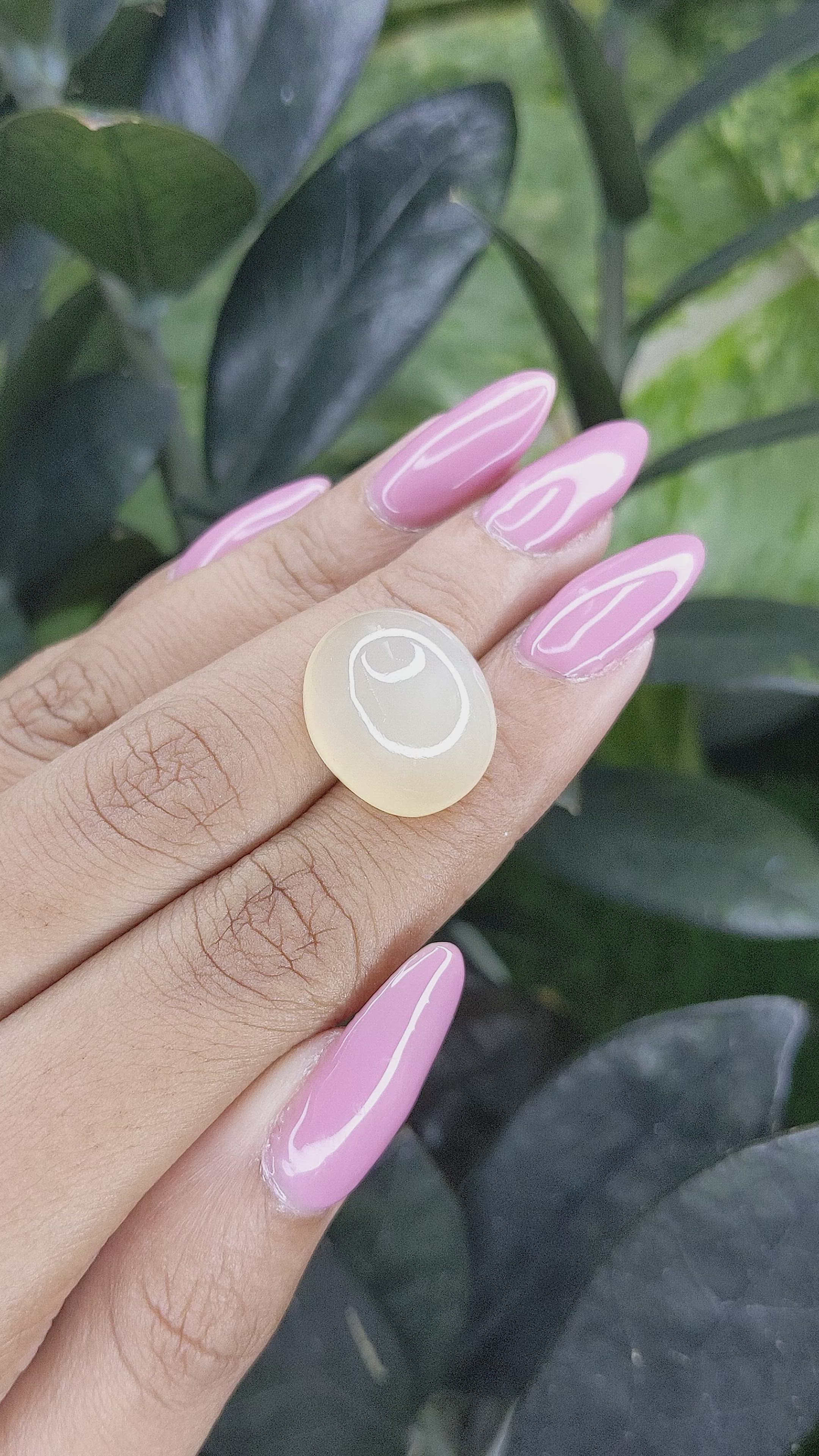22.22 Ct. Cabochon Moonstone from Ceylon (Sri Lanka) Size Video