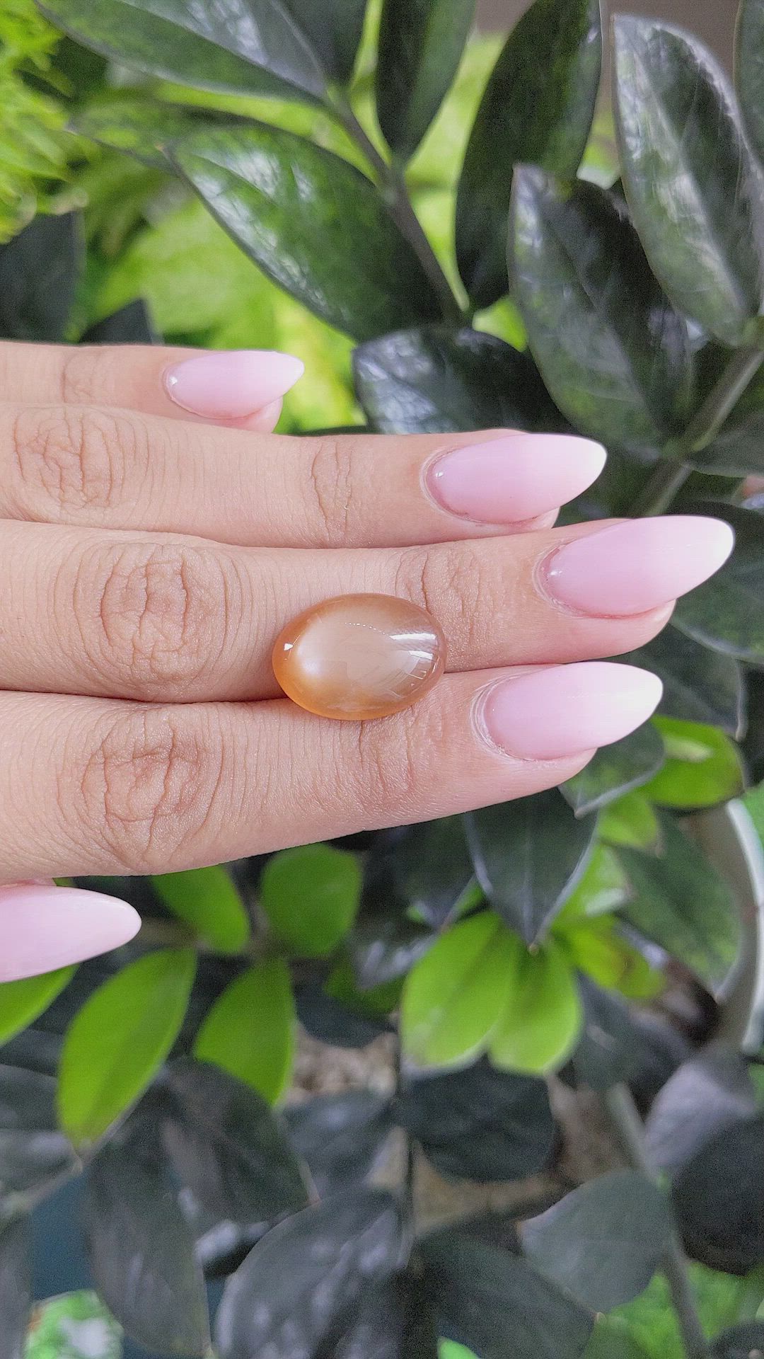 9.69 Ct. Cabochon Moonstone from Ceylon (Sri Lanka) Size Video