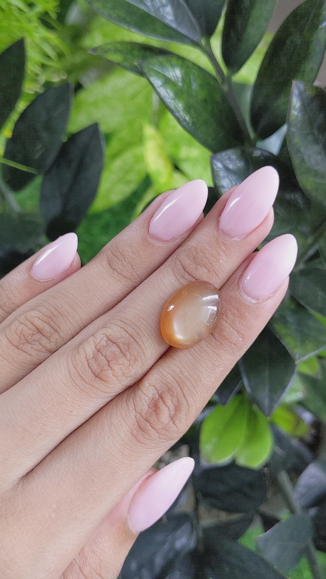 9.69 Ct. Cabochon Moonstone from Ceylon (Sri Lanka) Size Video