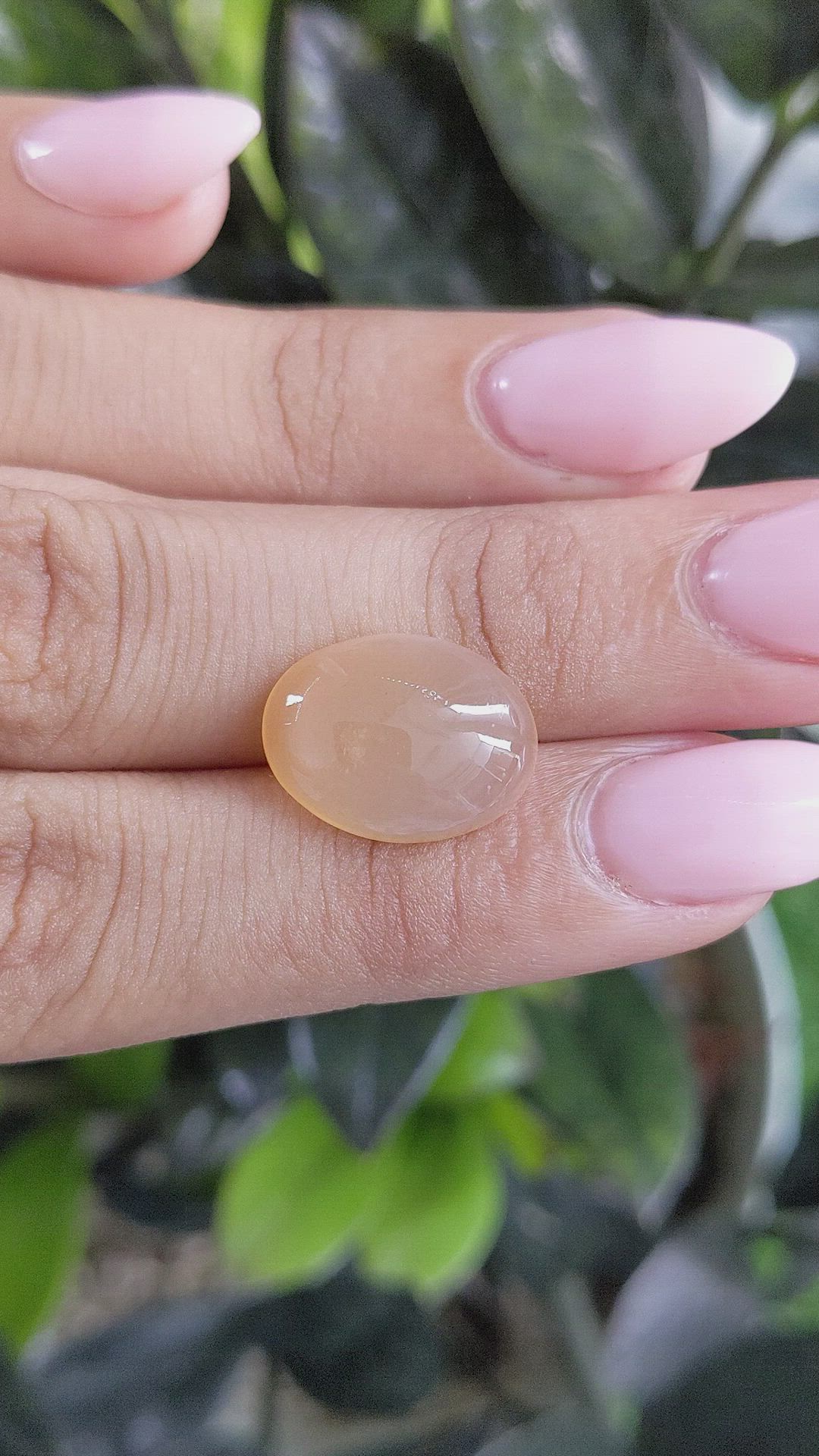 6.61 Ct. Cabochon Moonstone from Ceylon (Sri Lanka) Size Video