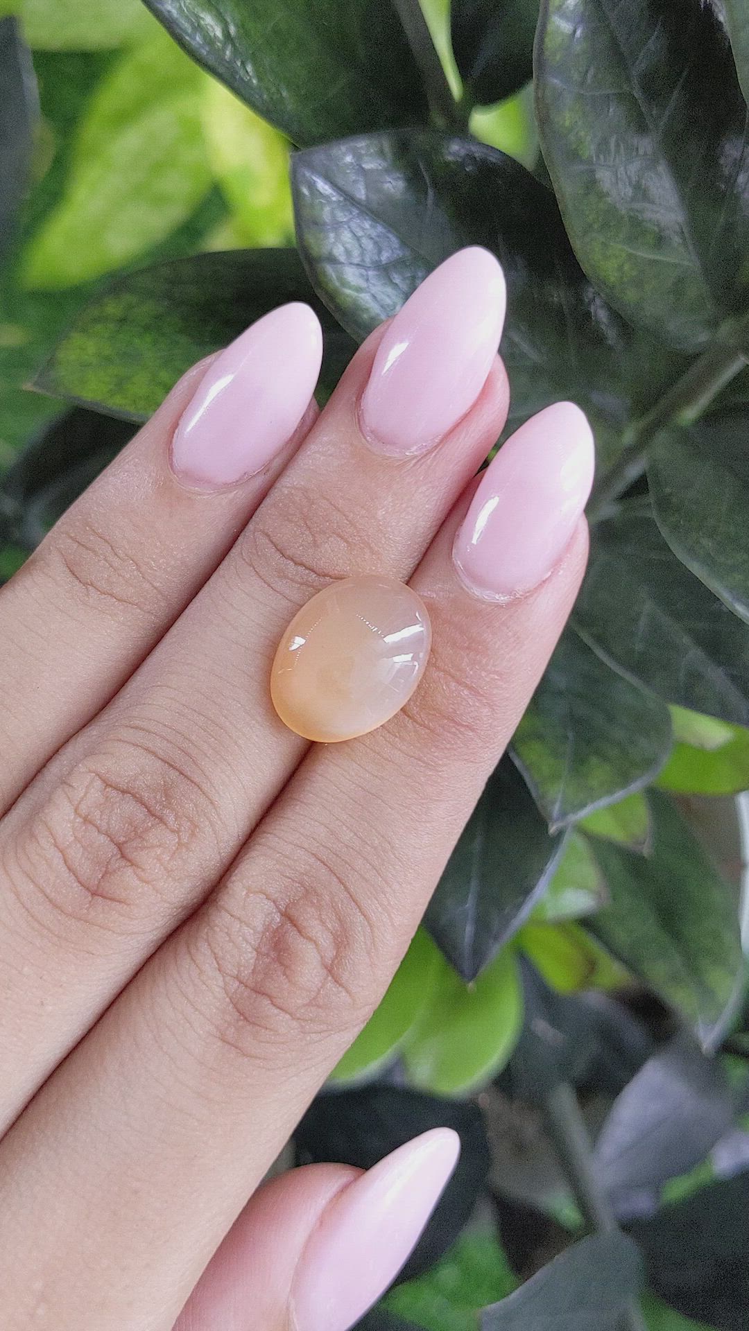 6.61 Ct. Cabochon Moonstone from Ceylon (Sri Lanka) Size Video