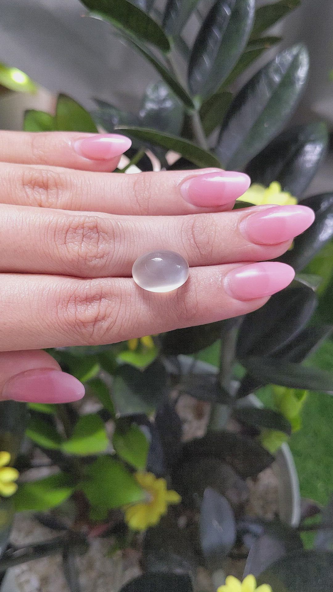 9.31 Ct. Cabochon Moonstone from Ceylon (Sri Lanka) Size Video