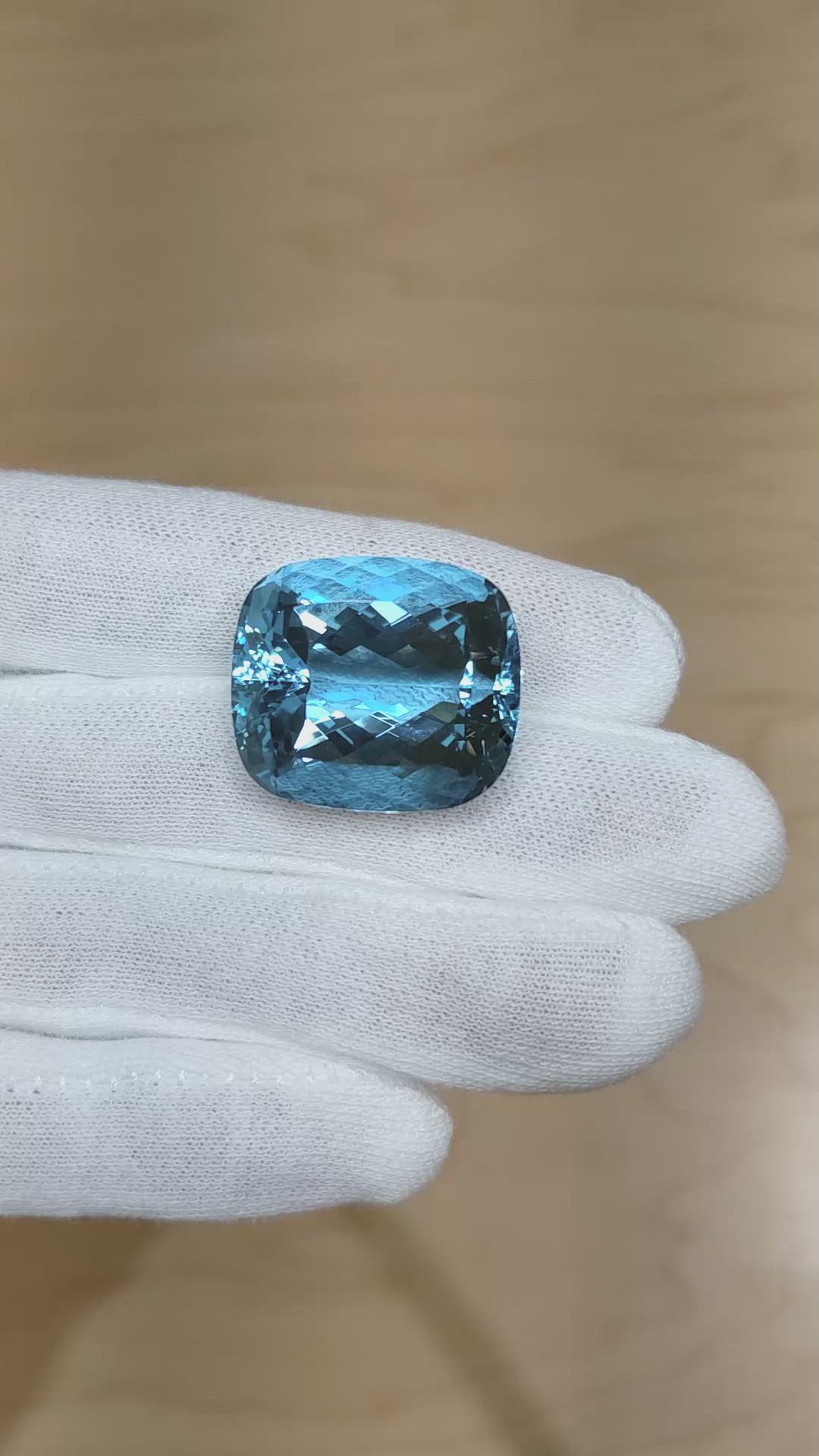 47.15 Ct. Aquamarine from Brazil Size Video