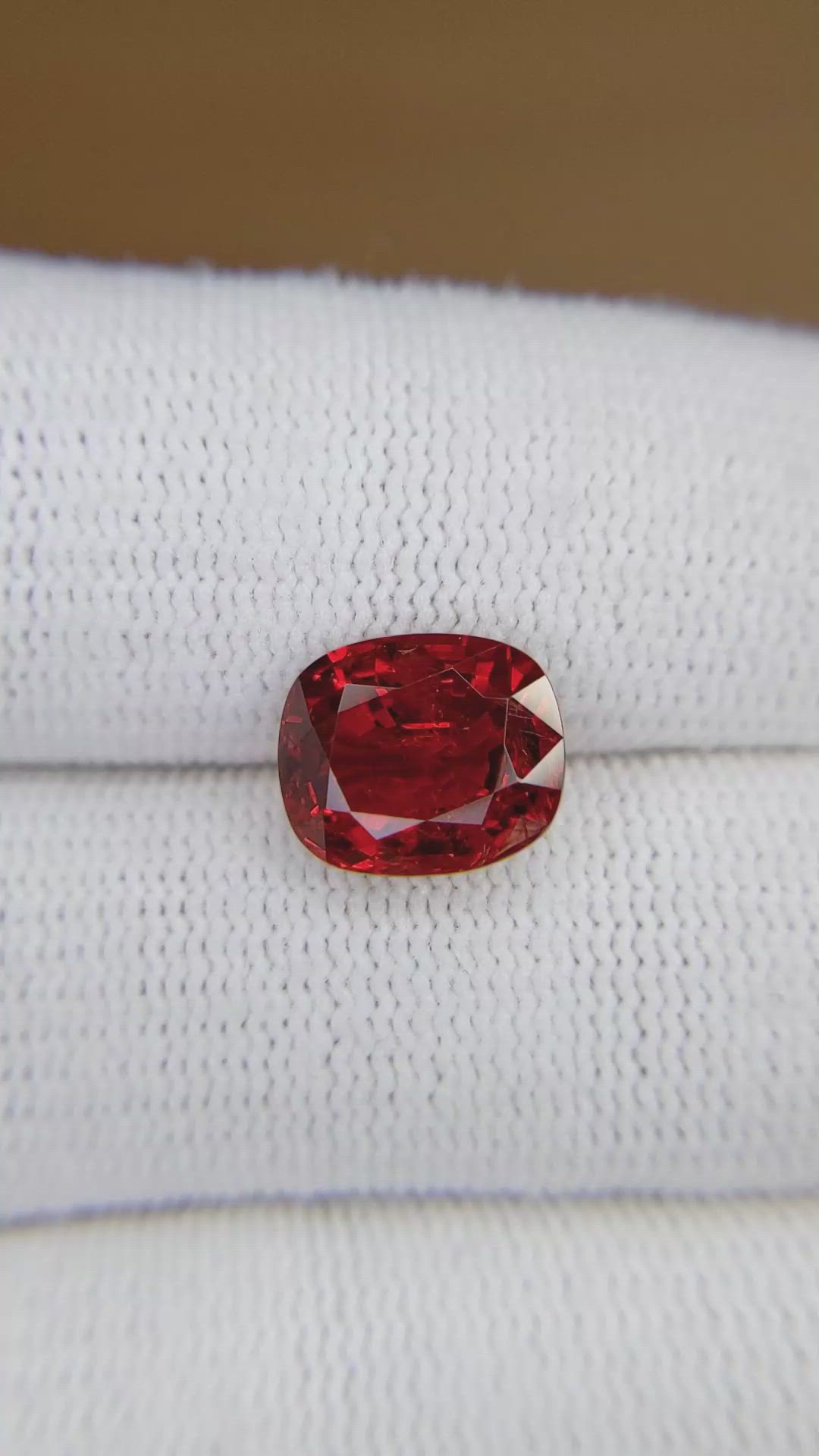 3.64 Ct. Red Spinel from Burma (Myanmar) Size Video