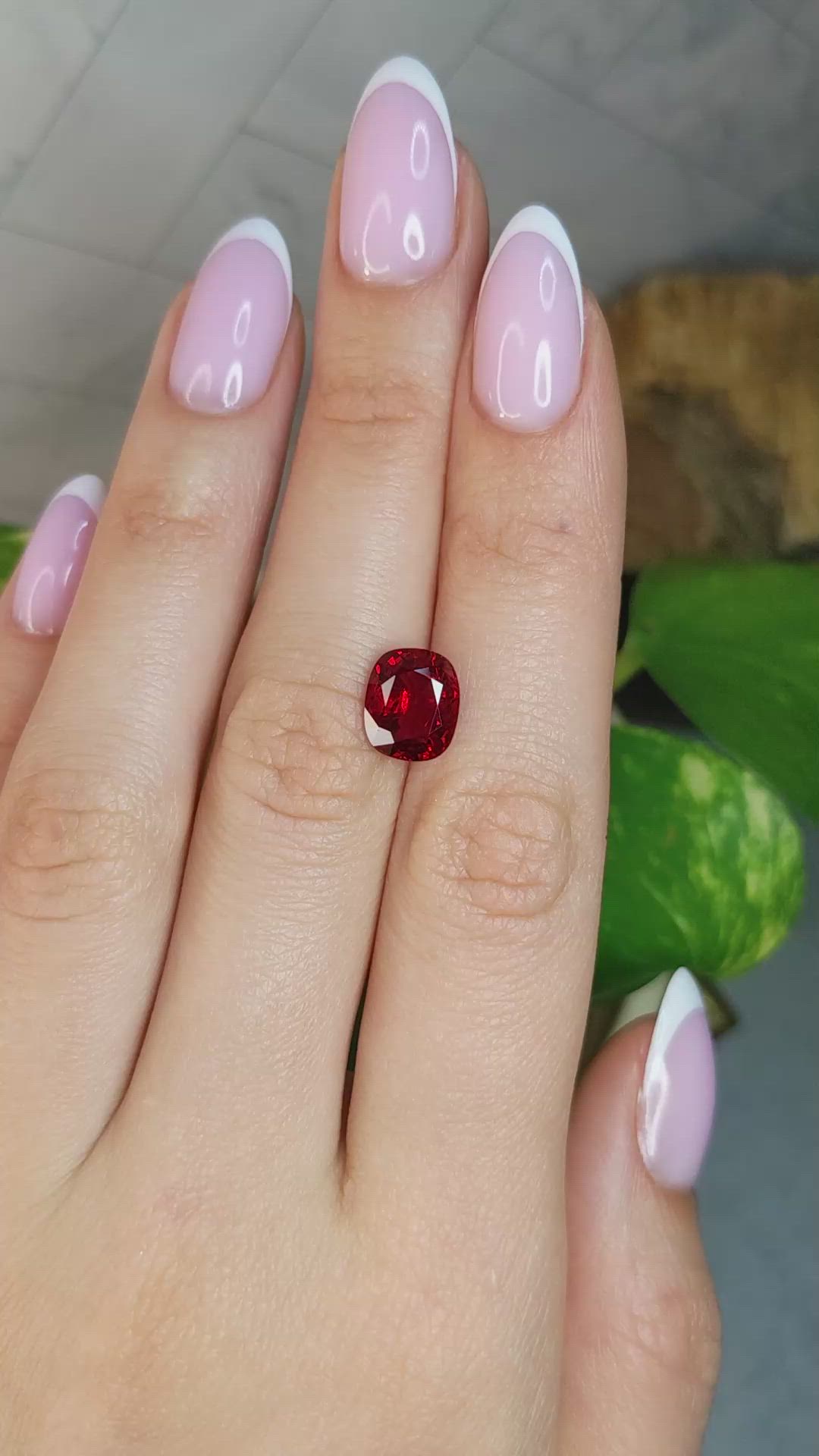 3.64 Ct. Red Spinel from Burma (Myanmar) Size Video