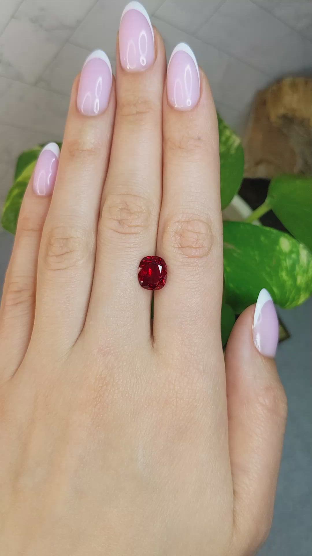 3.64 Ct. Red Spinel from Burma (Myanmar) Size Video
