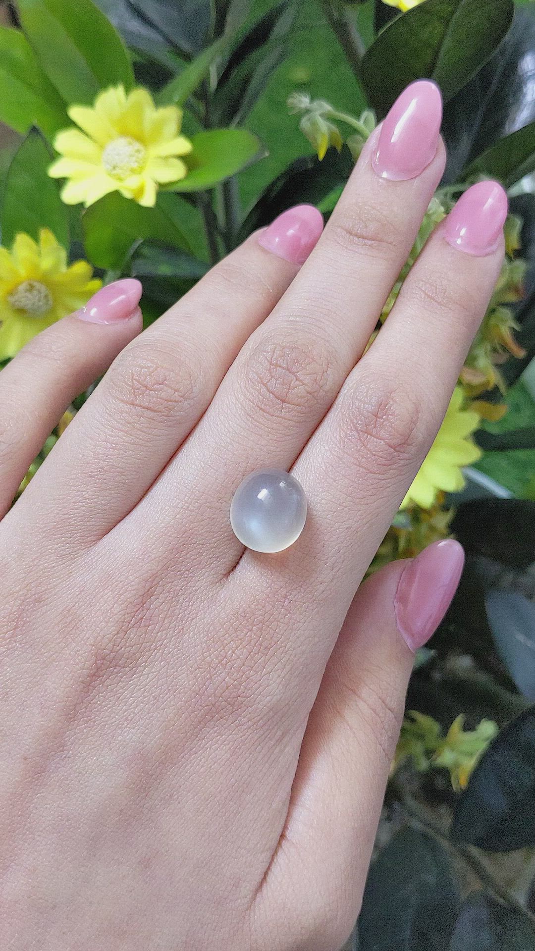 11.06 Ct. Cabochon Moonstone from Ceylon (Sri Lanka) Size Video