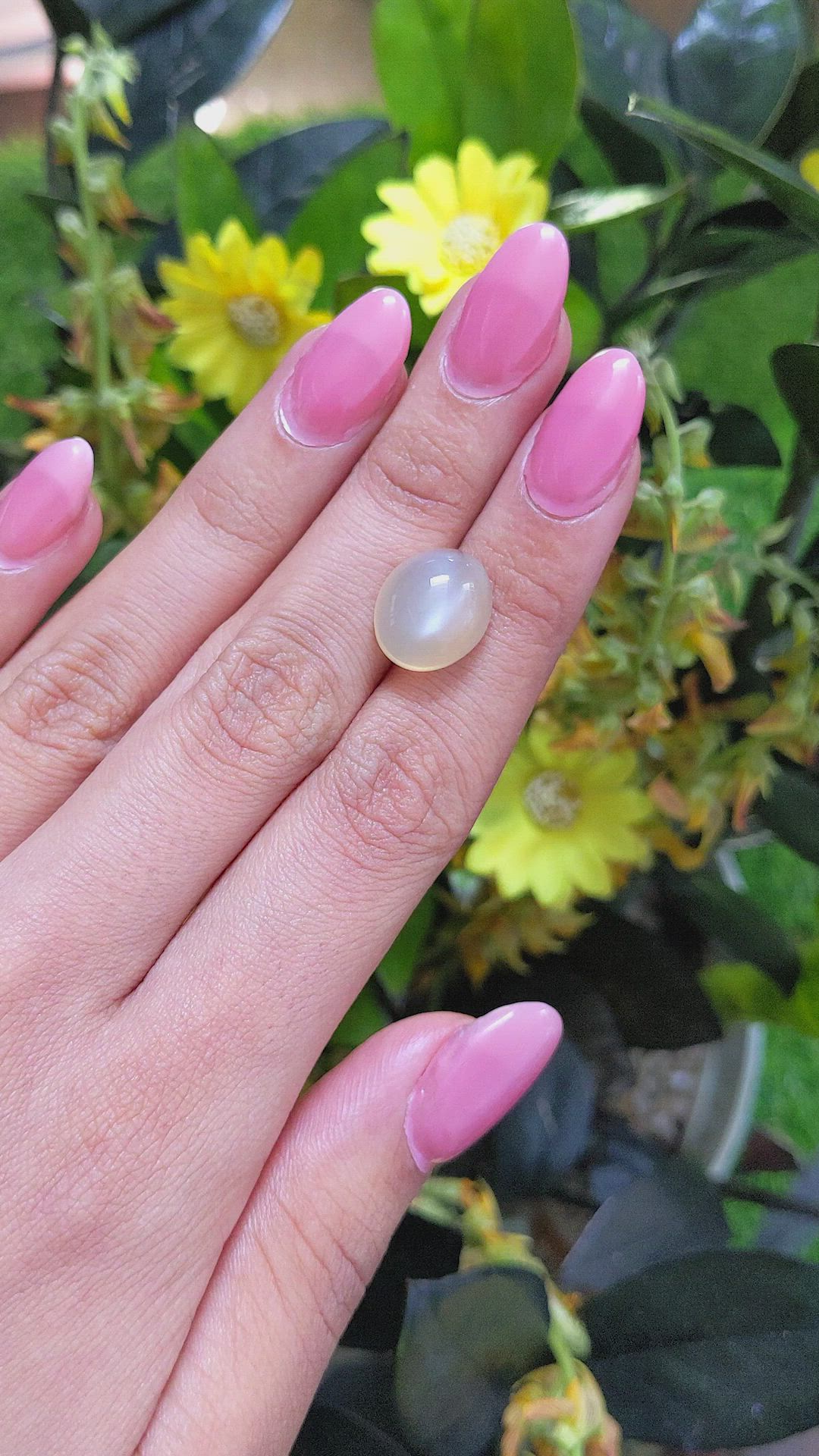 8.96 Ct. Cabochon Moonstone from Ceylon (Sri Lanka) Size Video