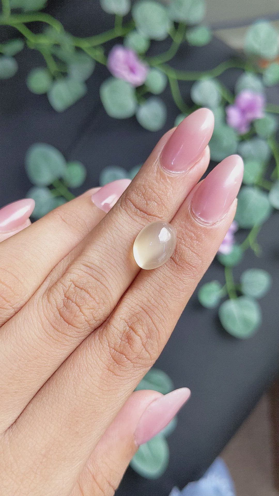 6.78 Ct. Cabochon Moonstone from Ceylon (Sri Lanka) Size Video