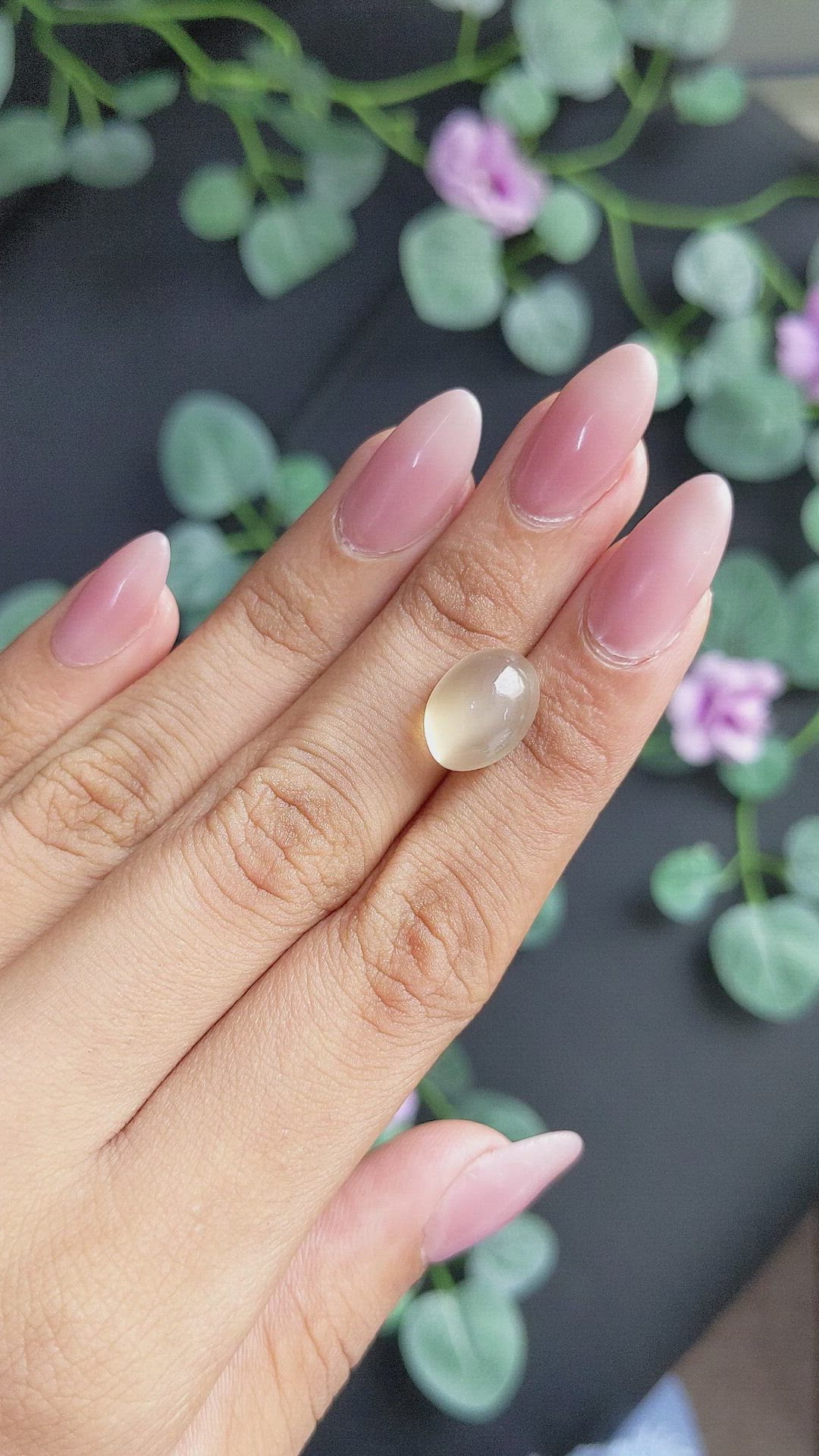 6.78 Ct. Cabochon Moonstone from Ceylon (Sri Lanka) Size Video
