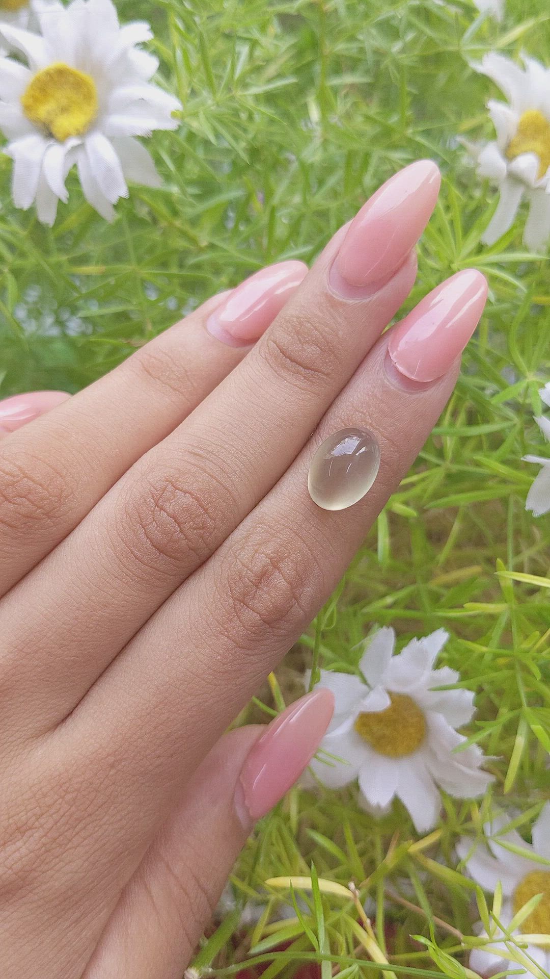 7.45 Ct. Cabochon Moonstone from Ceylon (Sri Lanka) Size Video
