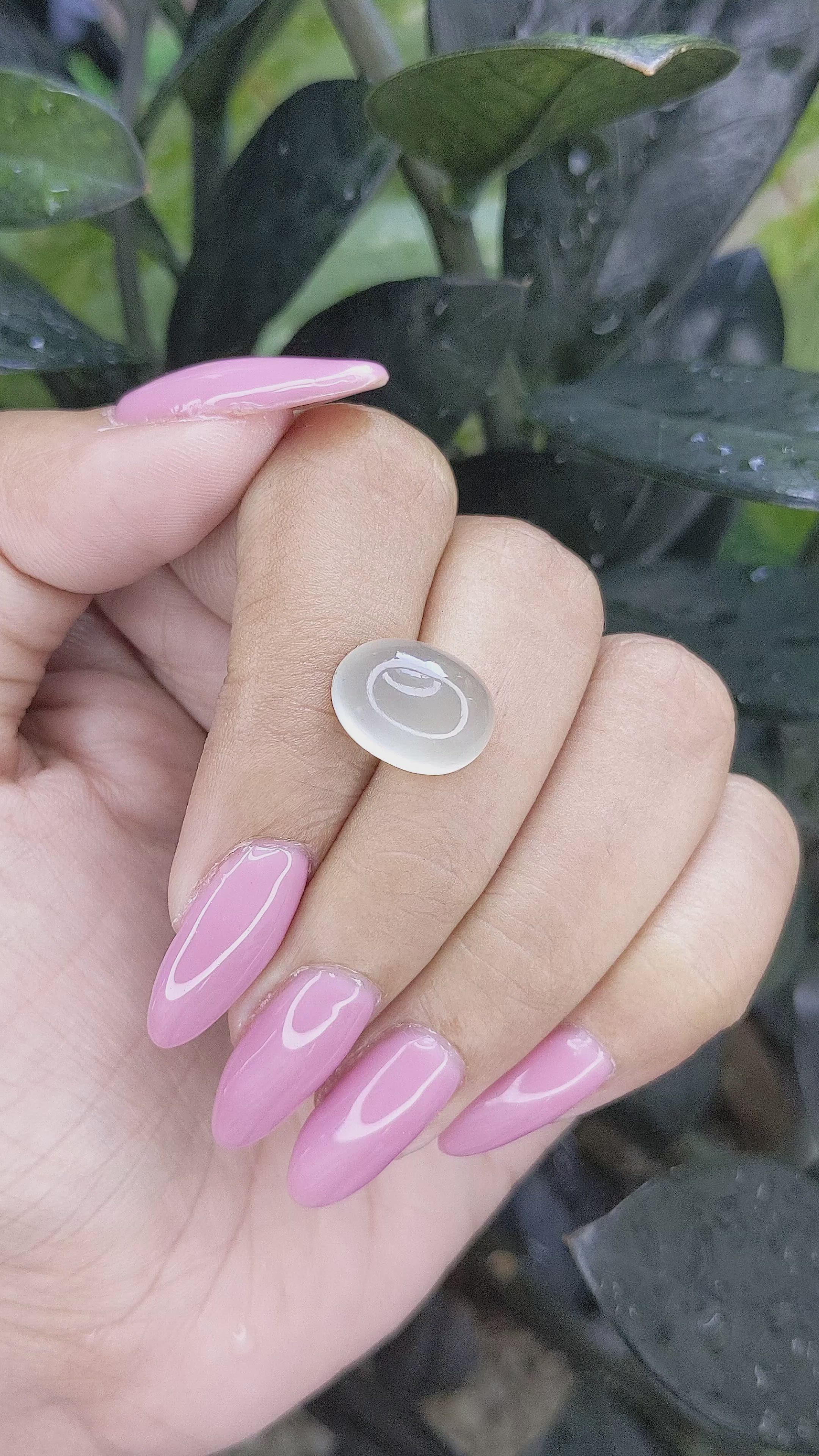 6.51 Ct. Cabochon Moonstone from Ceylon (Sri Lanka) Size Video