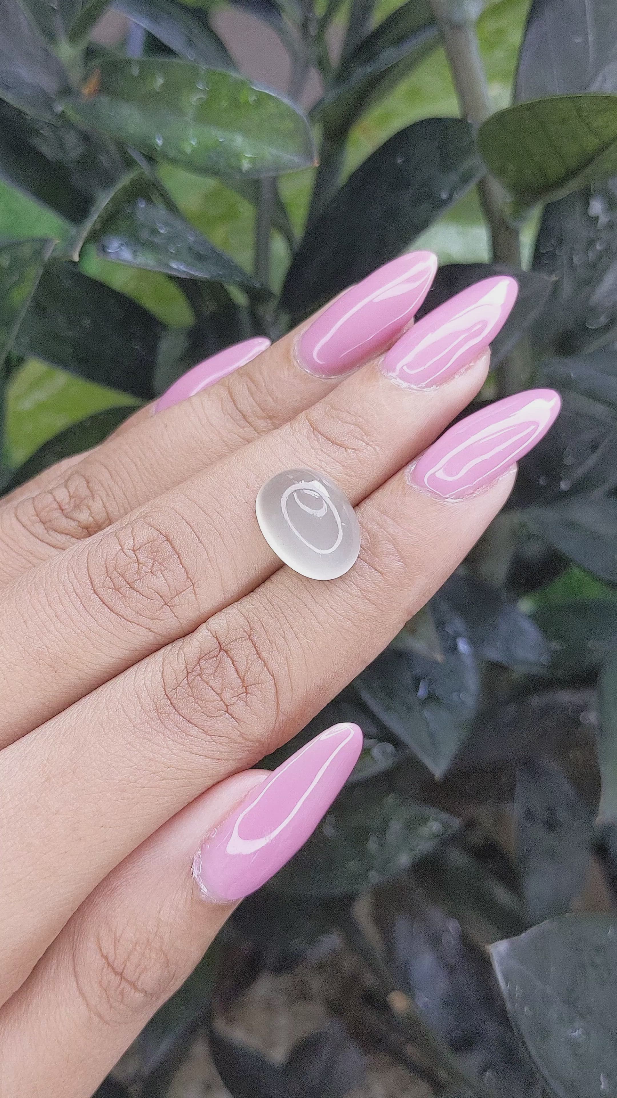 6.51 Ct. Cabochon Moonstone from Ceylon (Sri Lanka) Size Video
