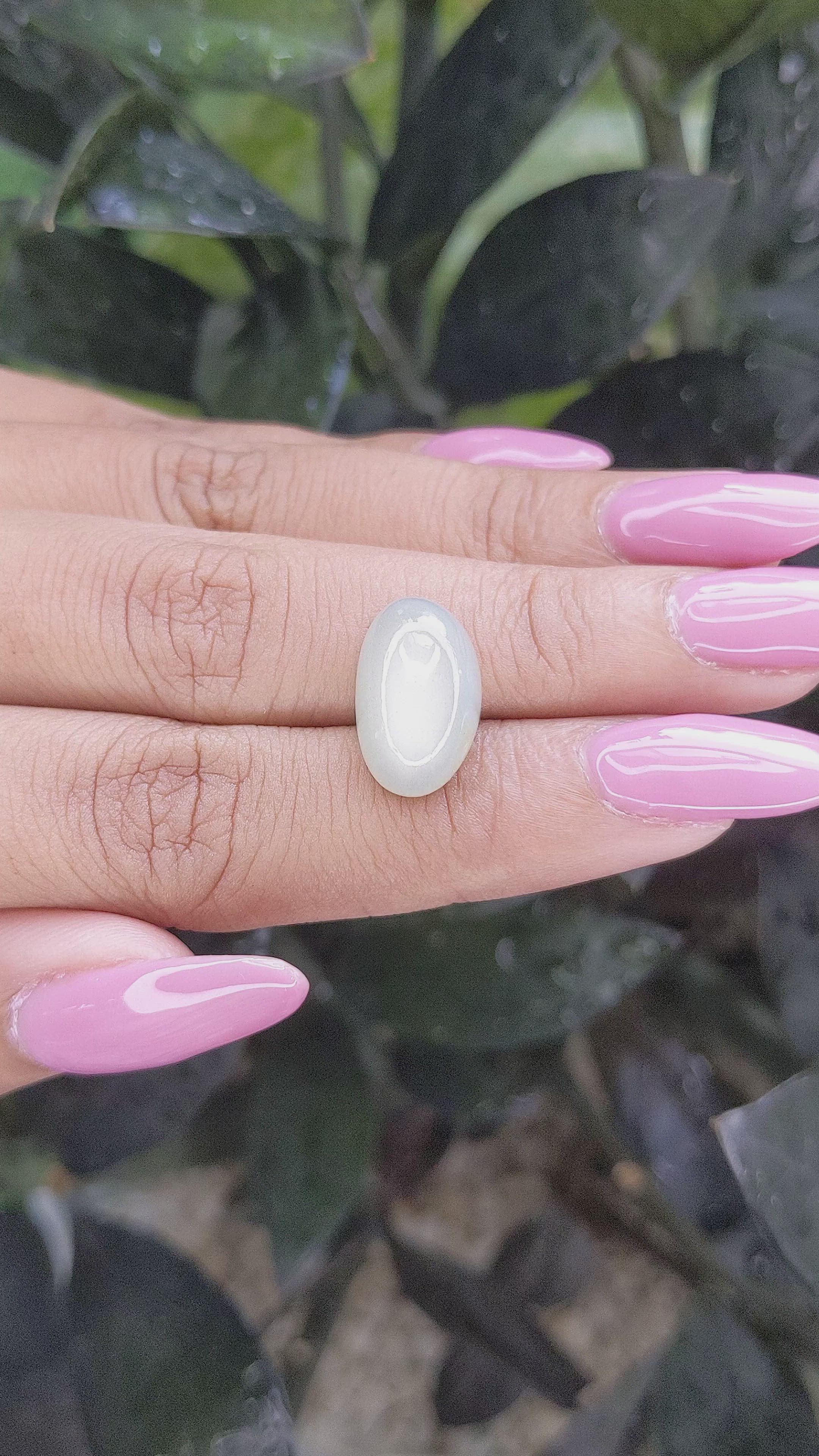 8.31 Ct. Cabochon Moonstone from Ceylon (Sri Lanka) Size Video
