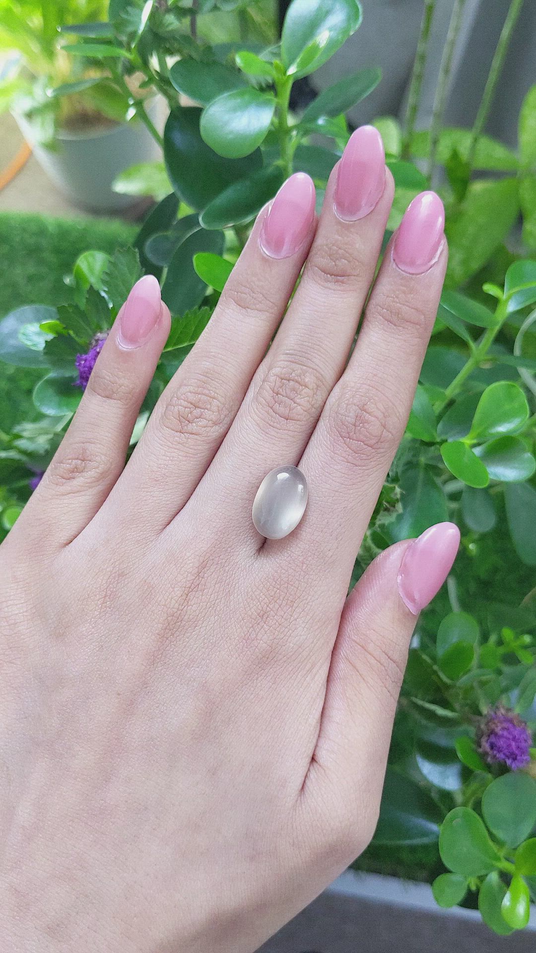 7.45 Ct. Cabochon Moonstone from Ceylon (Sri Lanka) Size Video