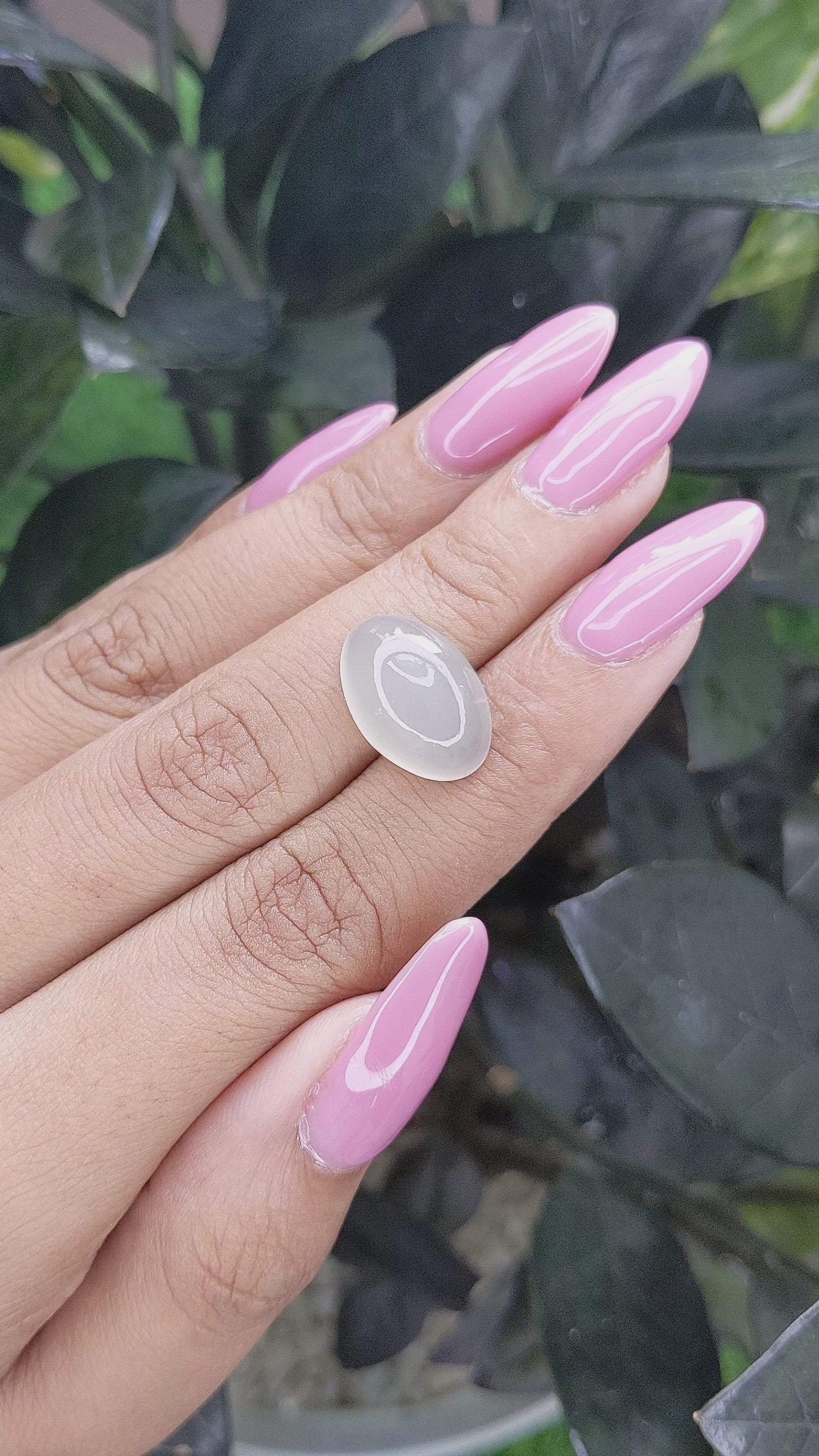 8.24 Ct. Cabochon Moonstone from Ceylon (Sri Lanka) Size Video