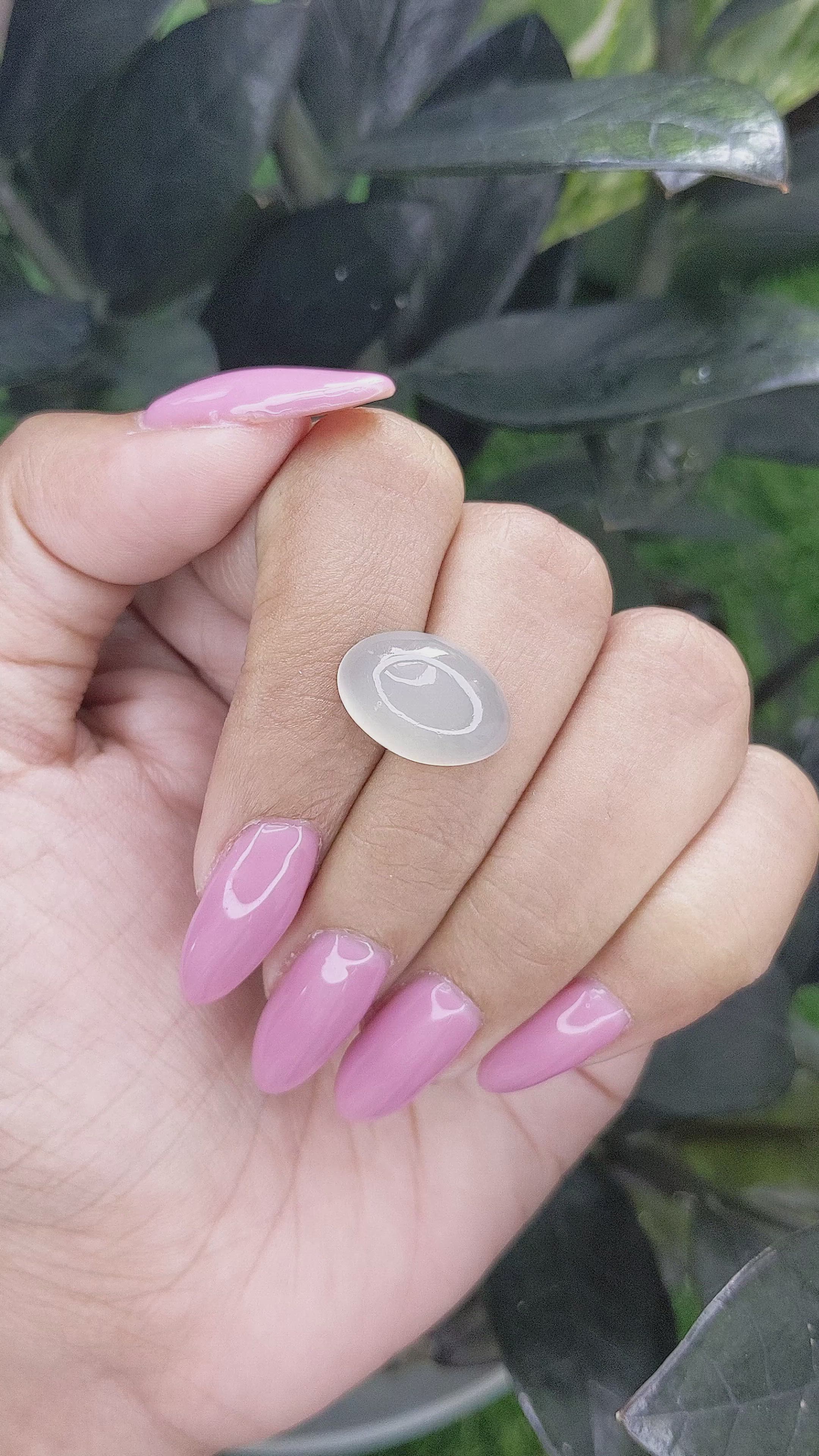 8.24 Ct. Cabochon Moonstone from Ceylon (Sri Lanka) Size Video