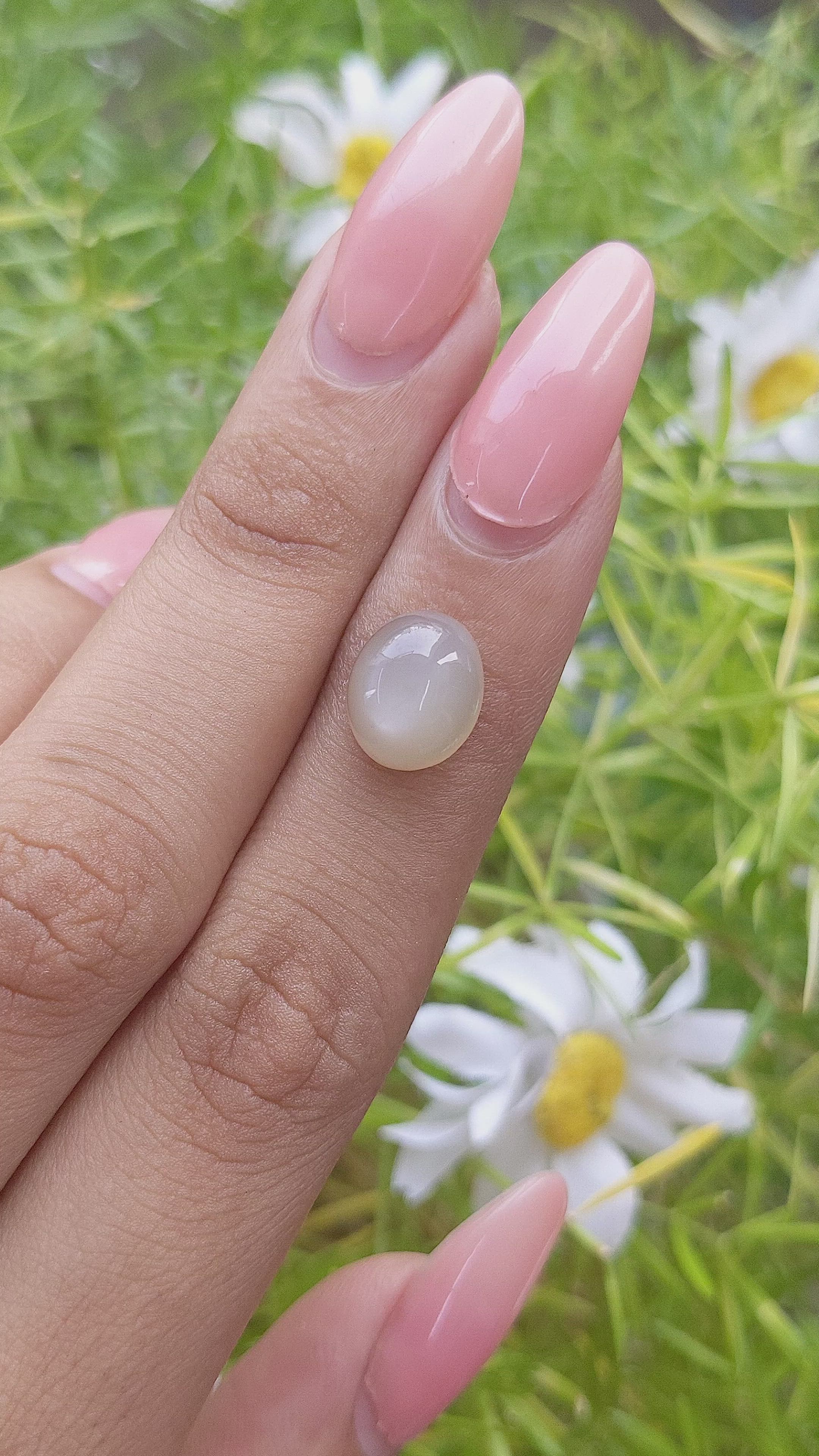 4.73 Ct. Cabochon Moonstone from Ceylon (Sri Lanka) Size Video