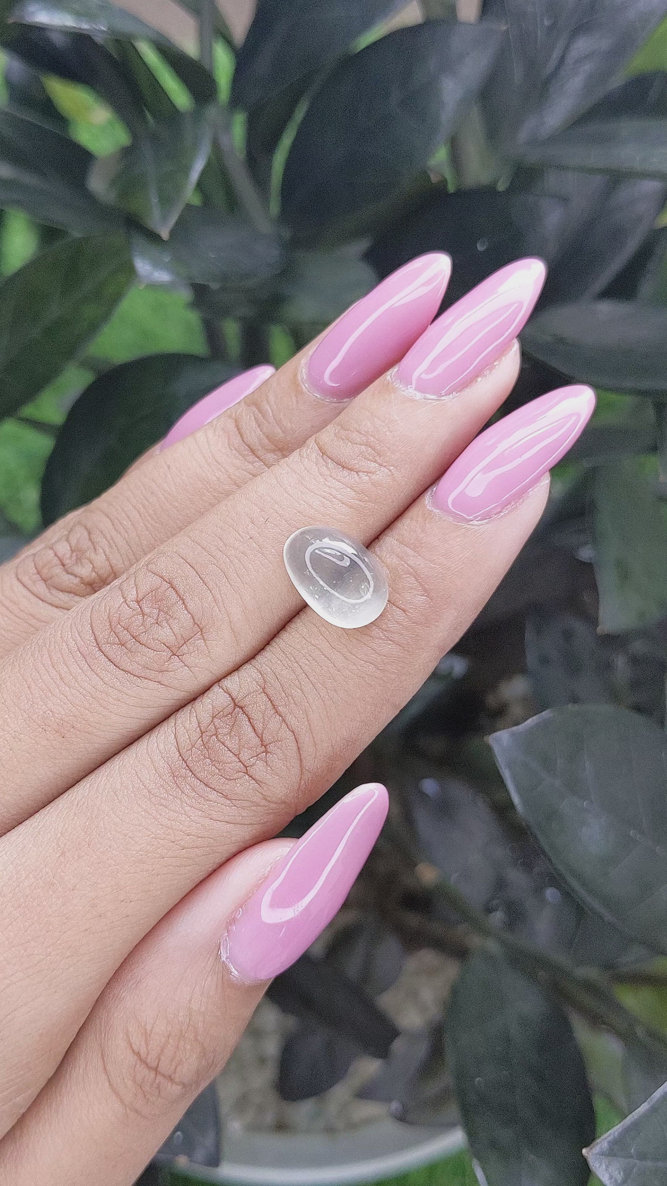 5.03 Ct. Cabochon Moonstone from Ceylon (Sri Lanka) Size Video