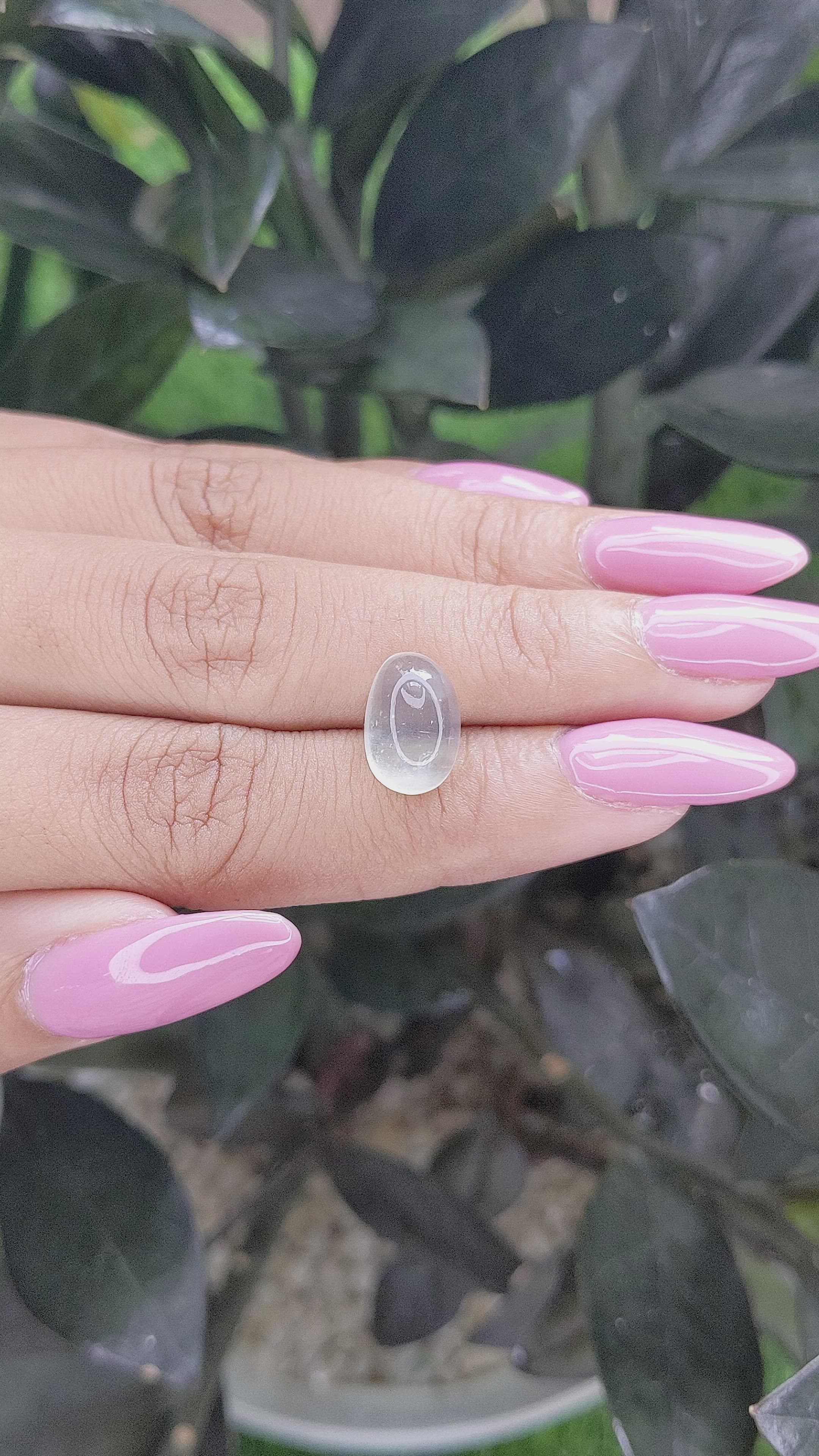 5.03 Ct. Cabochon Moonstone from Ceylon (Sri Lanka) Size Video