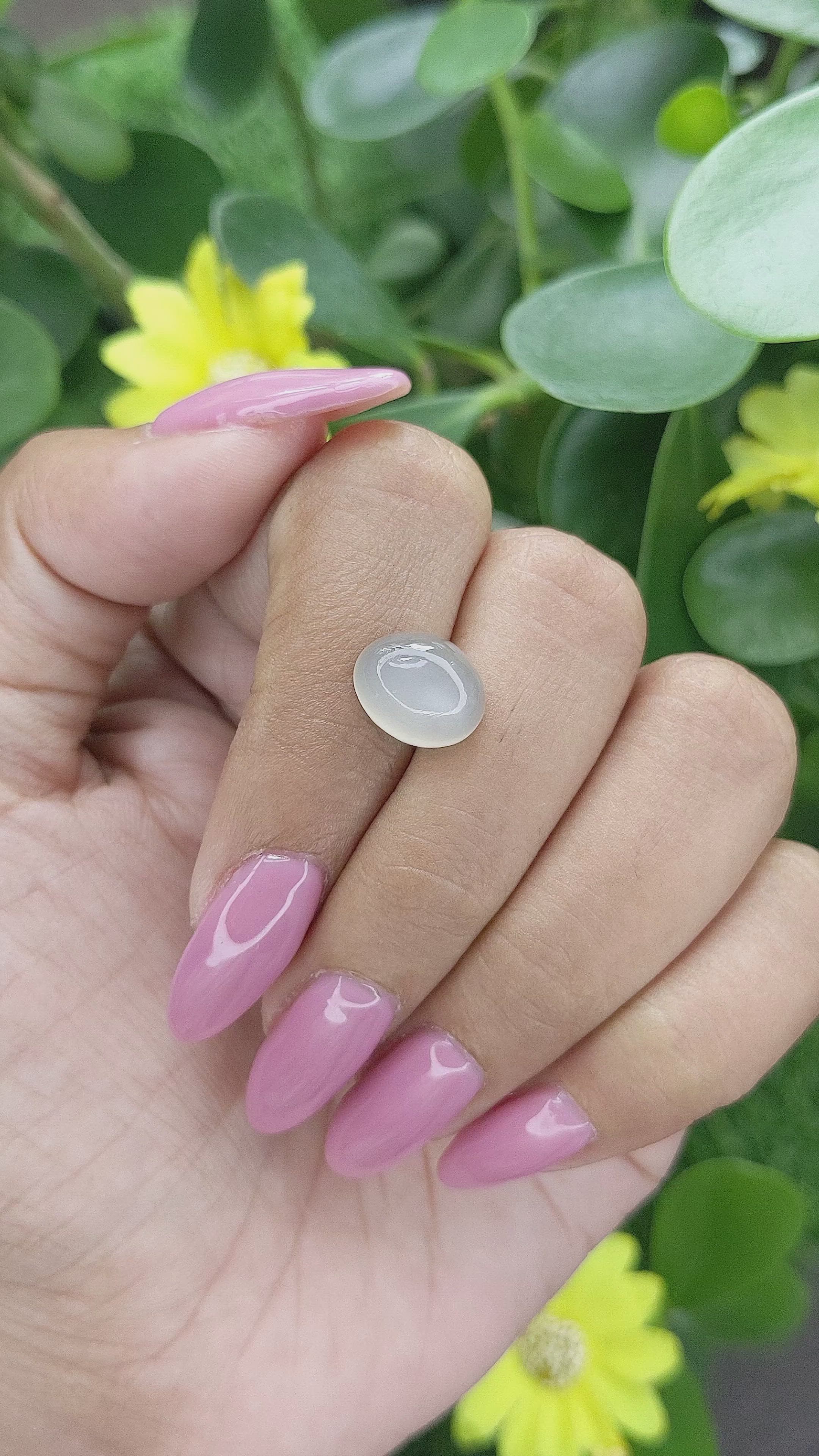 4.25 Ct. Cabochon Moonstone from Ceylon (Sri Lanka) Size Video