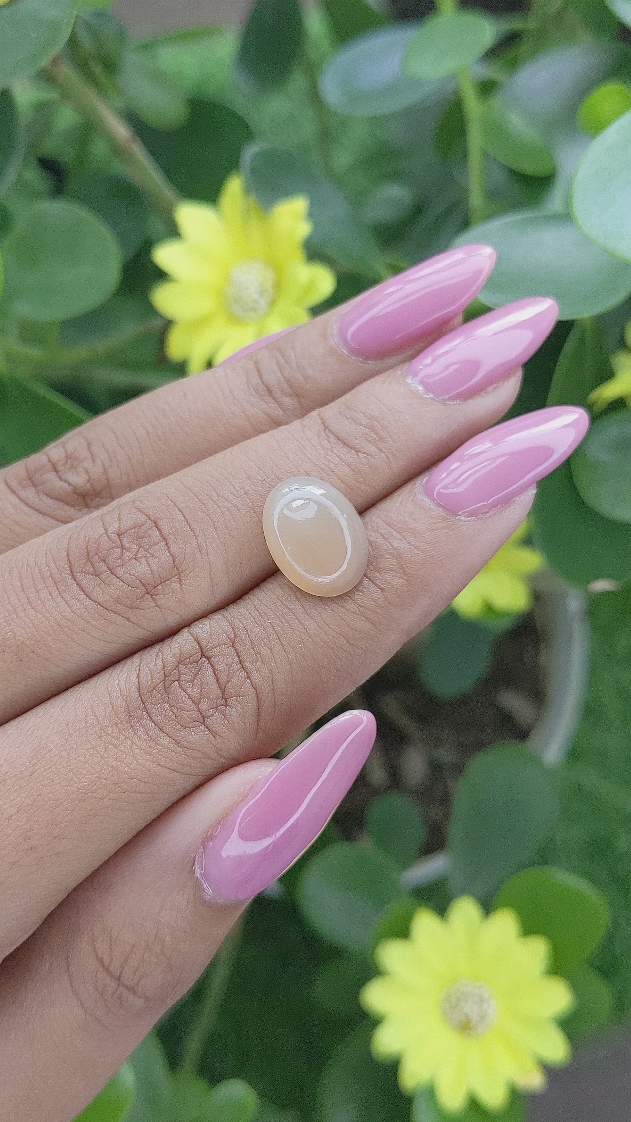 4.34 Ct. Cabochon Moonstone from Ceylon (Sri Lanka) Size Video