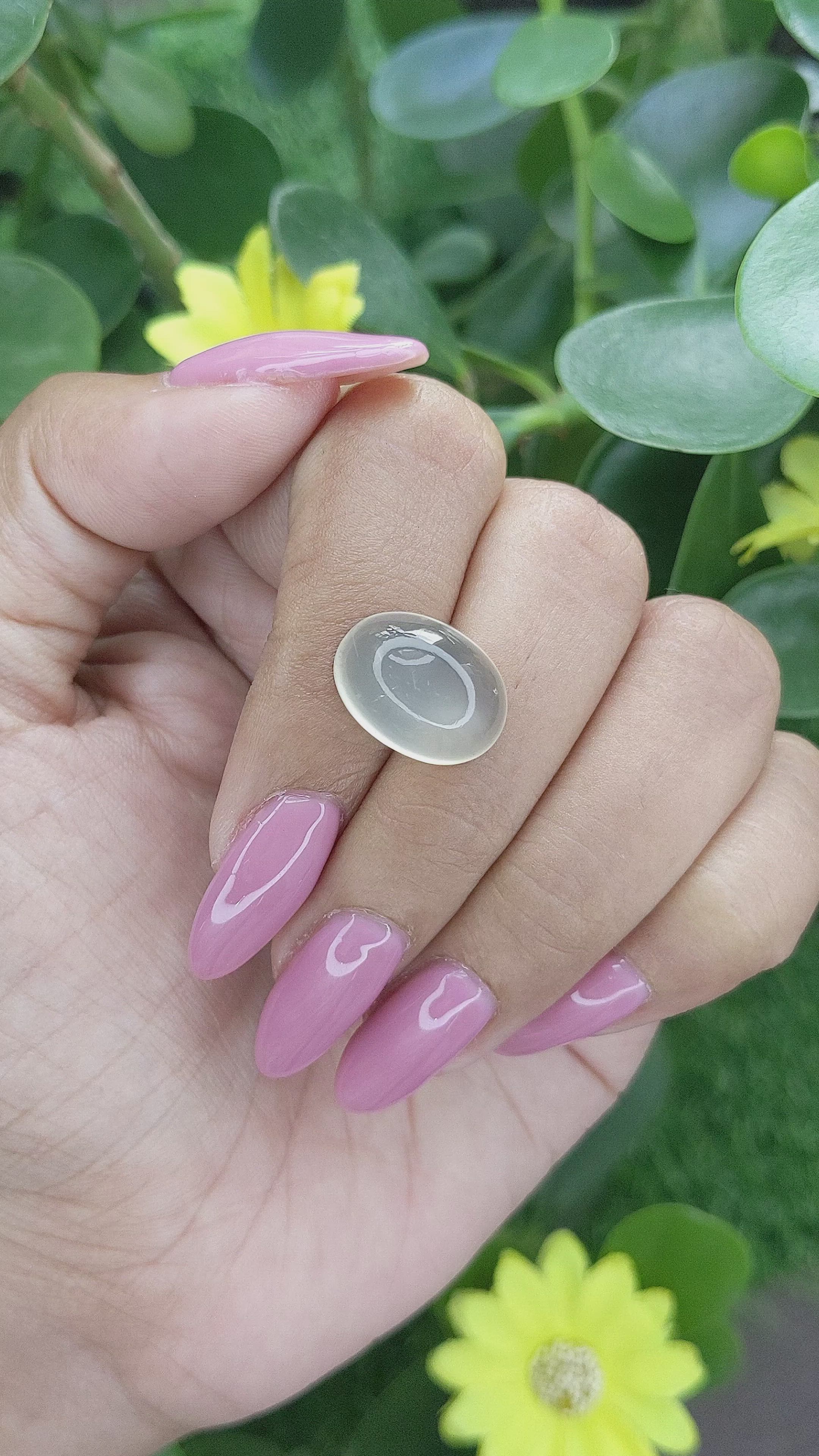 9.46 Ct. Cabochon Moonstone from Ceylon (Sri Lanka) Size Video