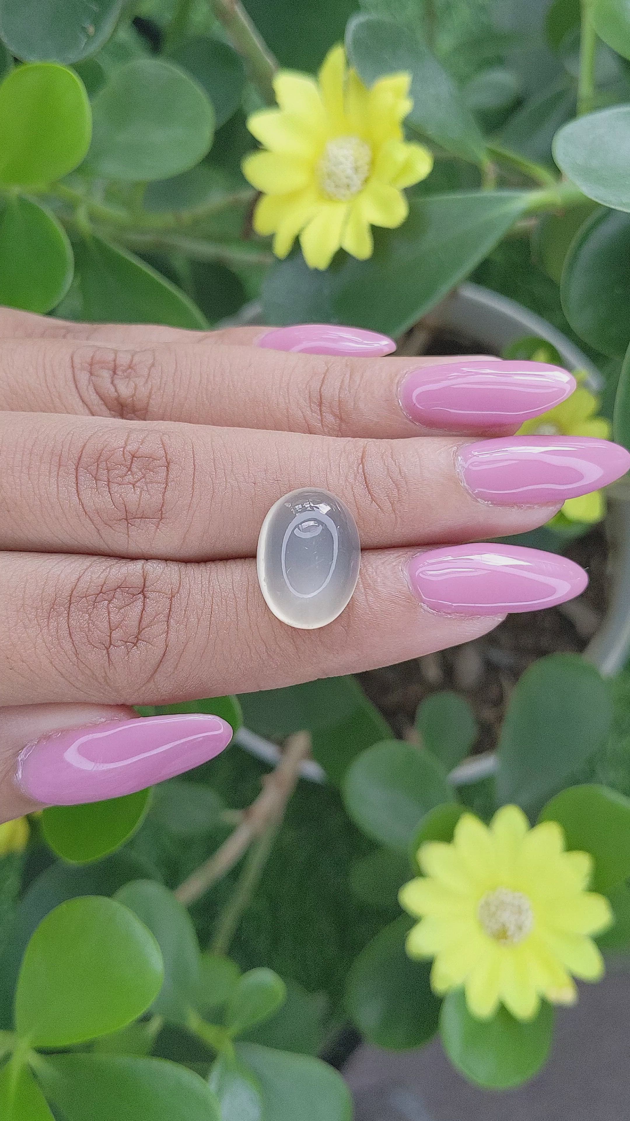 9.46 Ct. Cabochon Moonstone from Ceylon (Sri Lanka) Size Video