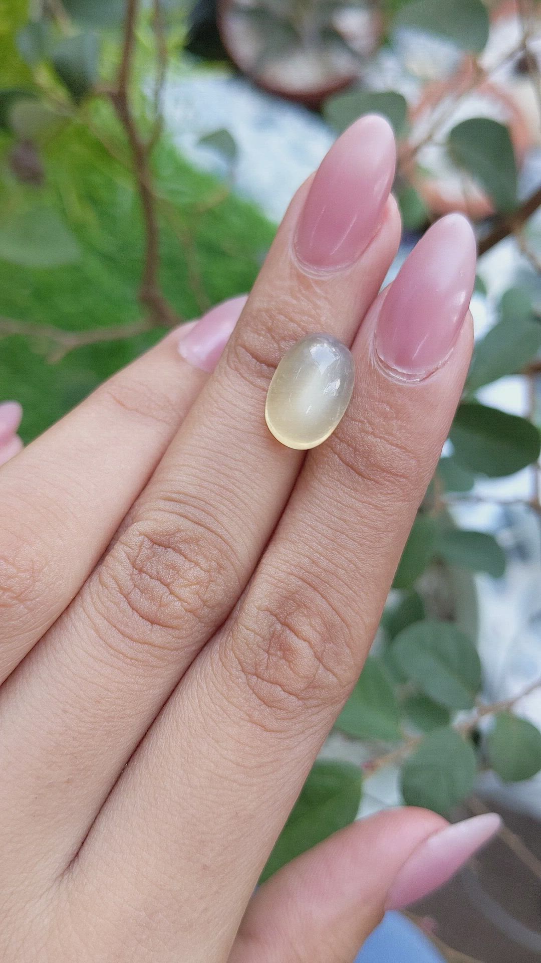 6.42 Ct. Cabochon Moonstone from Ceylon (Sri Lanka) Size Video