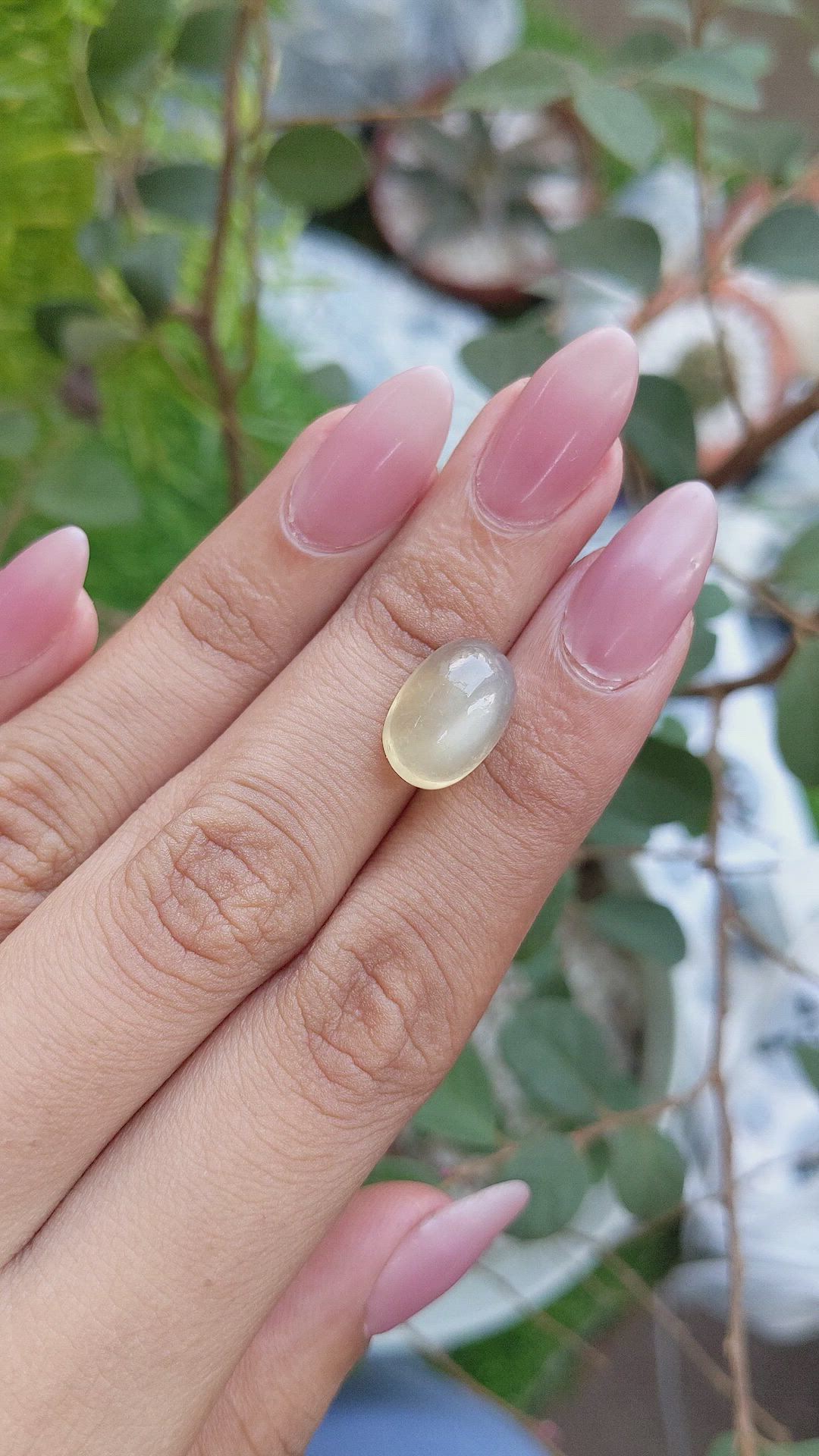 6.42 Ct. Cabochon Moonstone from Ceylon (Sri Lanka) Size Video