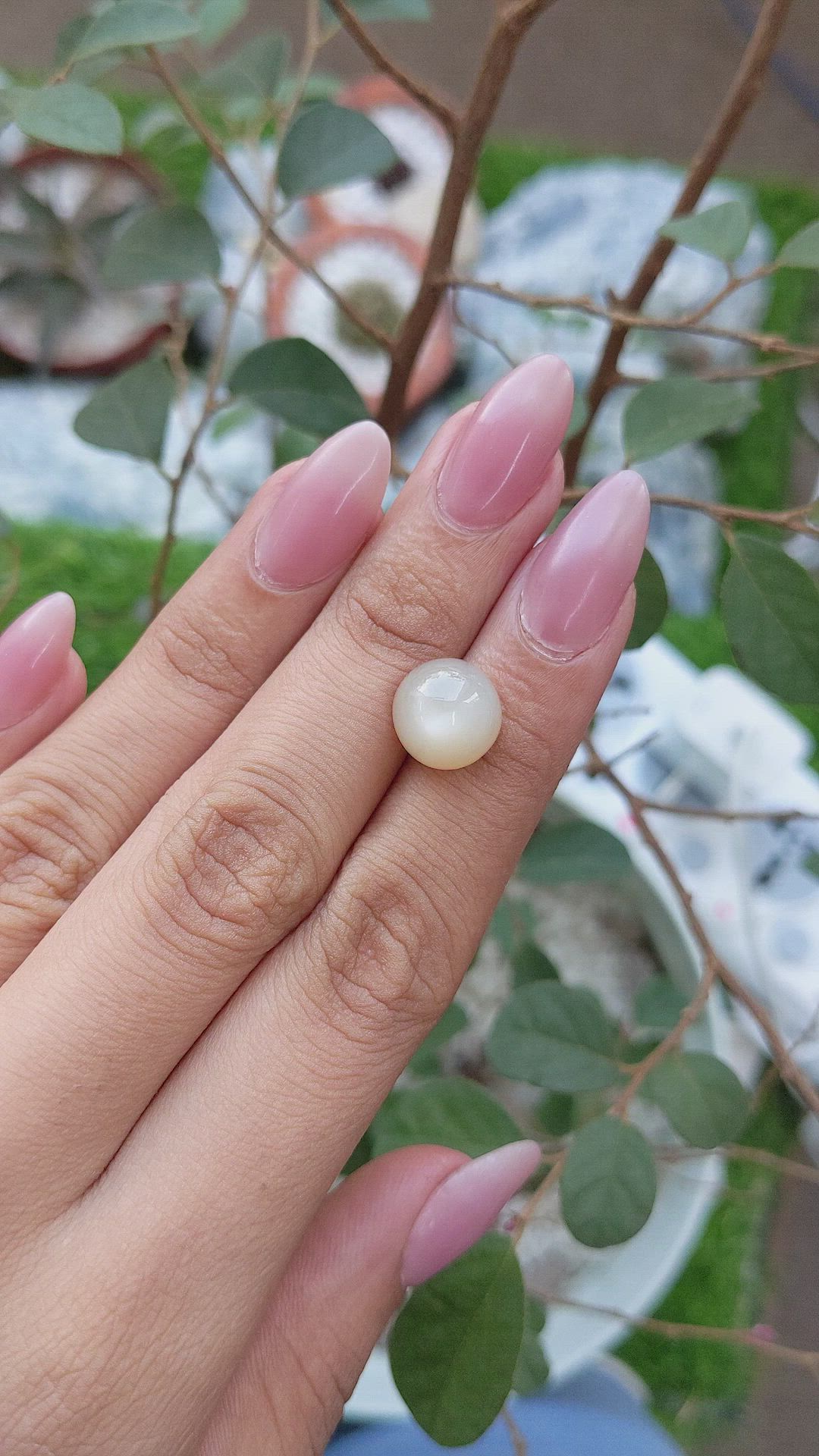 6.44 Ct. Cabochon Moonstone from Ceylon (Sri Lanka) Size Video