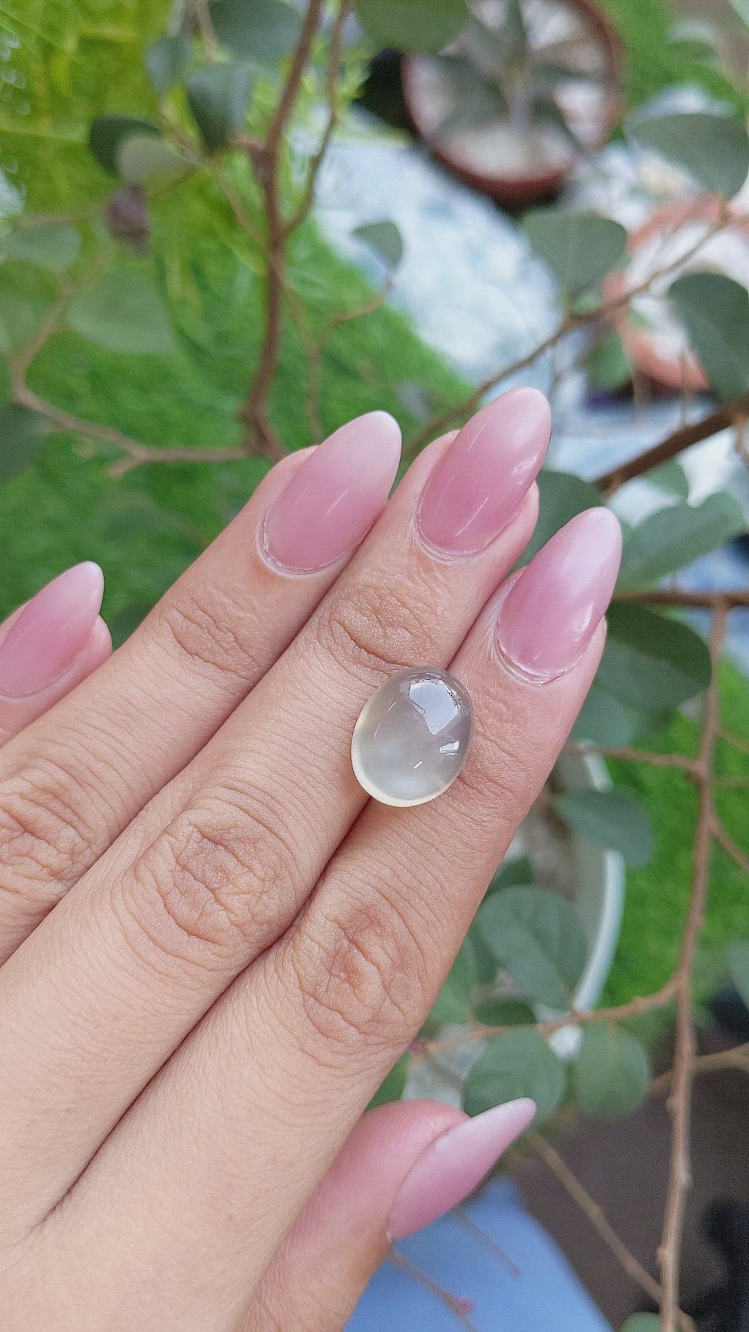 8.32 Ct. Cabochon Moonstone from Ceylon (Sri Lanka) Size Video
