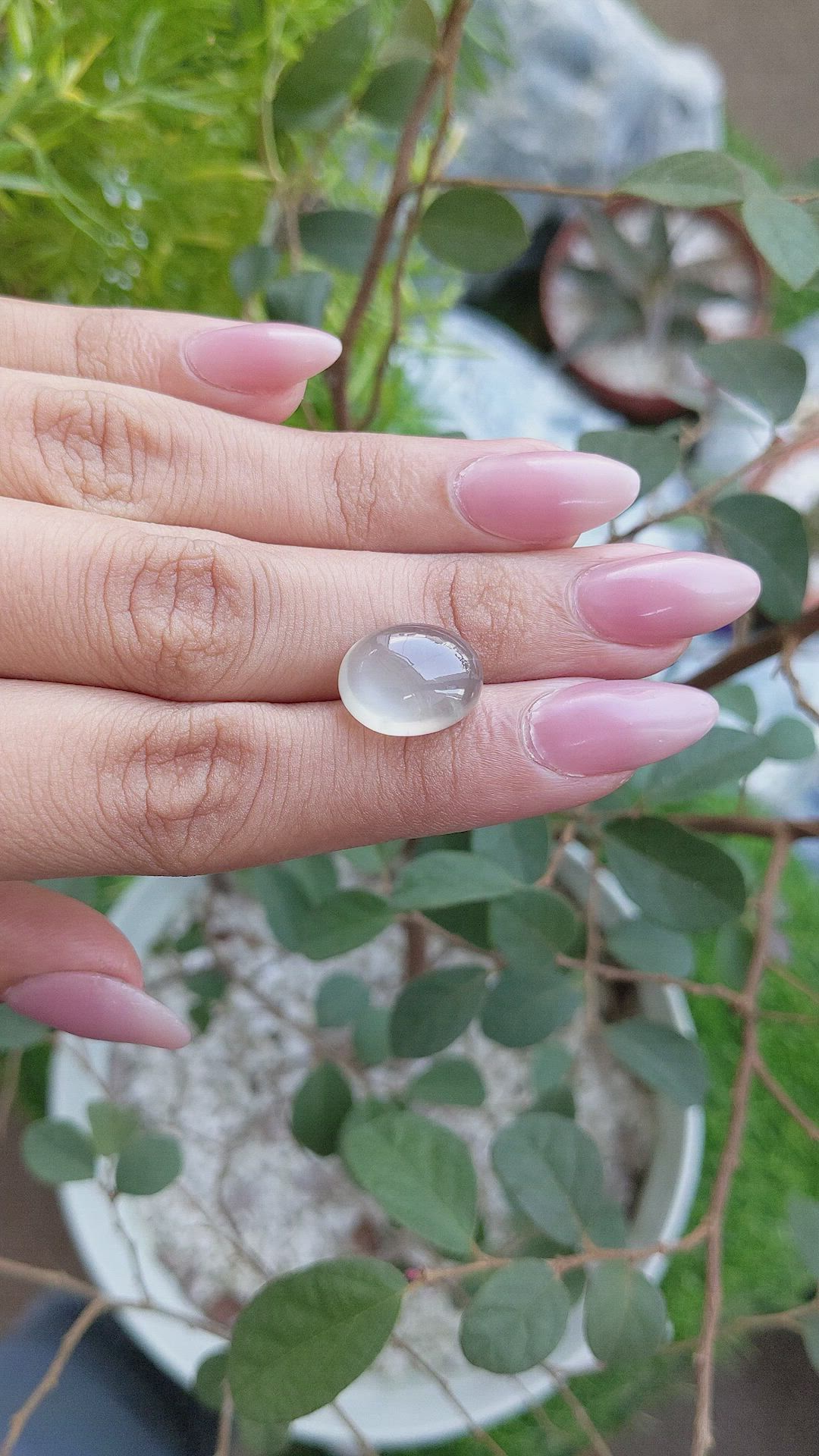 8.32 Ct. Cabochon Moonstone from Ceylon (Sri Lanka) Size Video