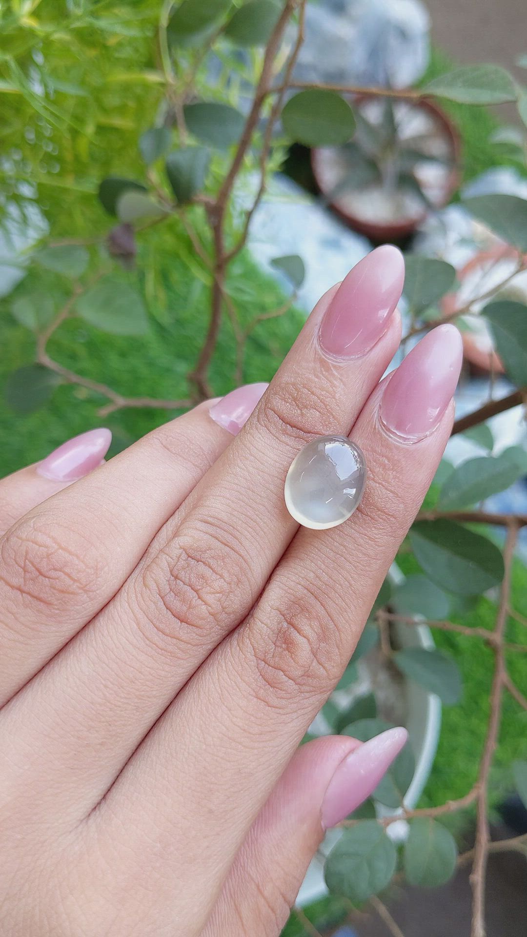 8.32 Ct. Cabochon Moonstone from Ceylon (Sri Lanka) Size Video