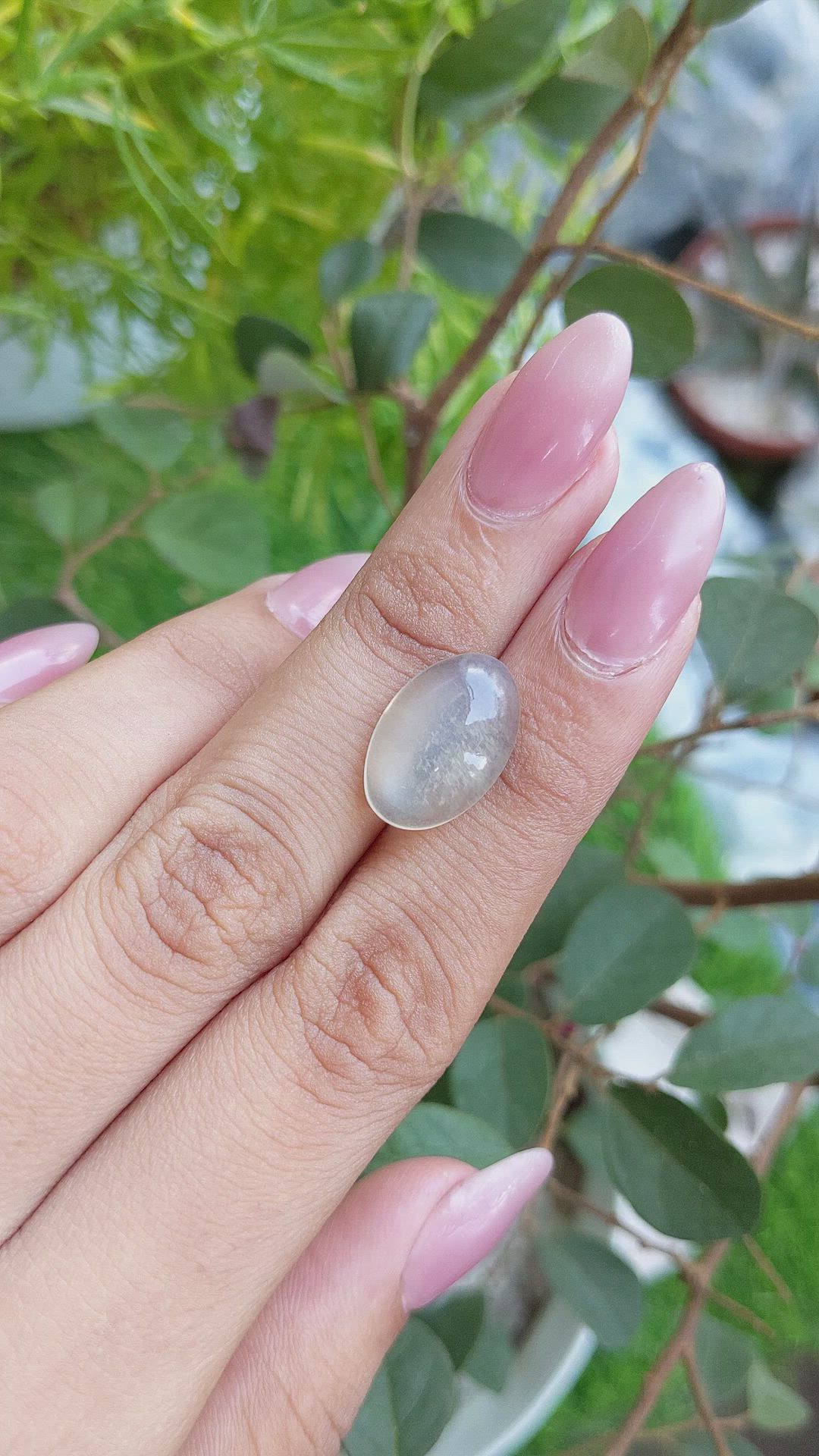 7.16 Ct. Cabochon Moonstone from Ceylon (Sri Lanka) Size Video