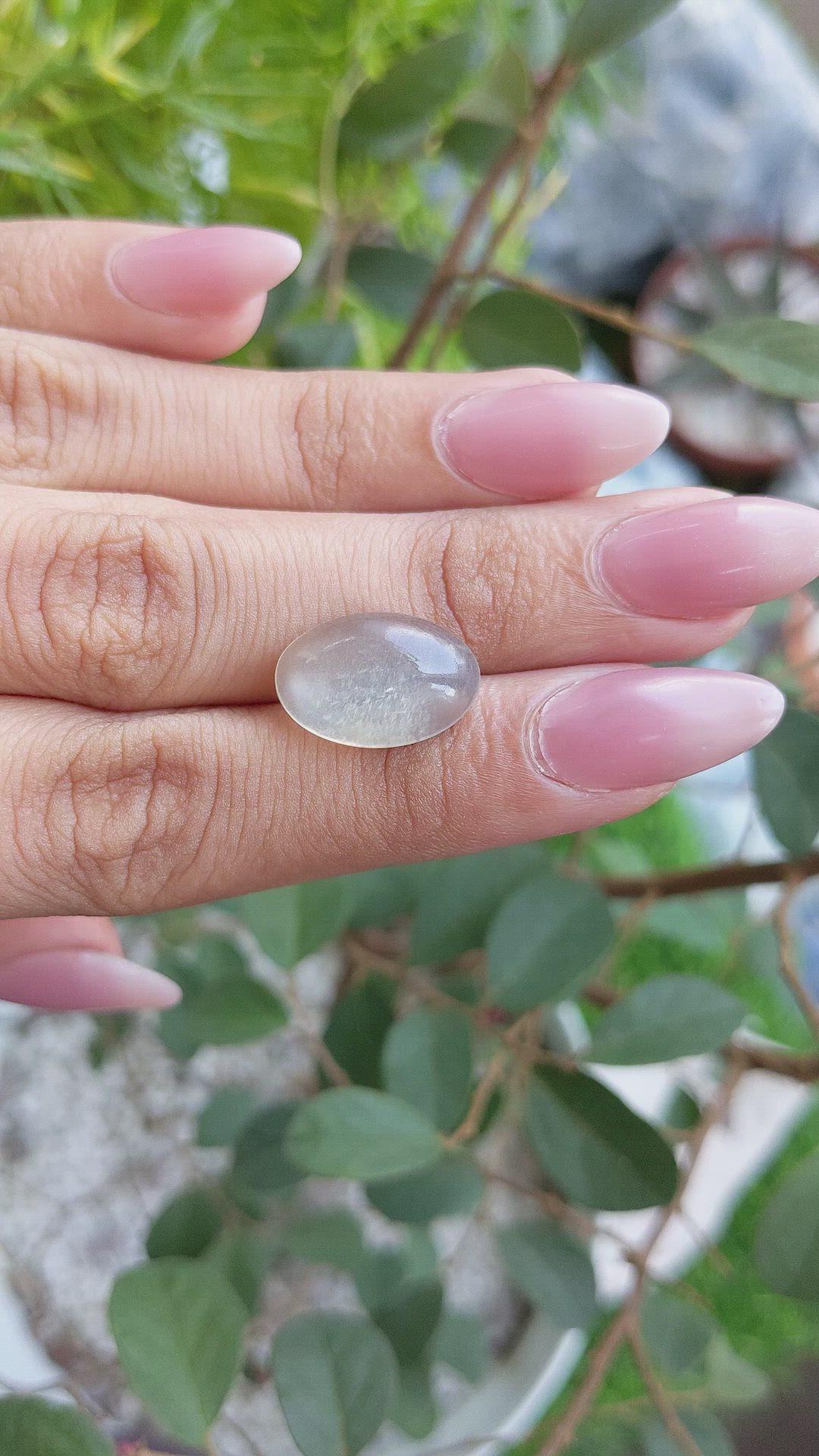 7.16 Ct. Cabochon Moonstone from Ceylon (Sri Lanka) Size Video