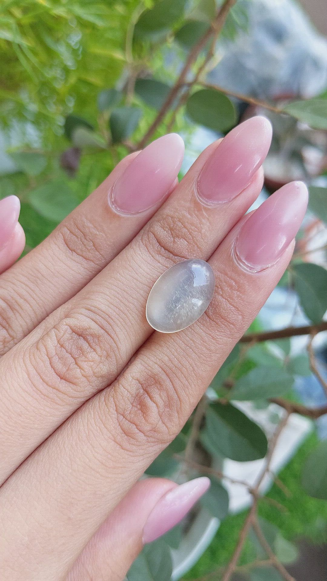 7.16 Ct. Cabochon Moonstone from Ceylon (Sri Lanka) Size Video