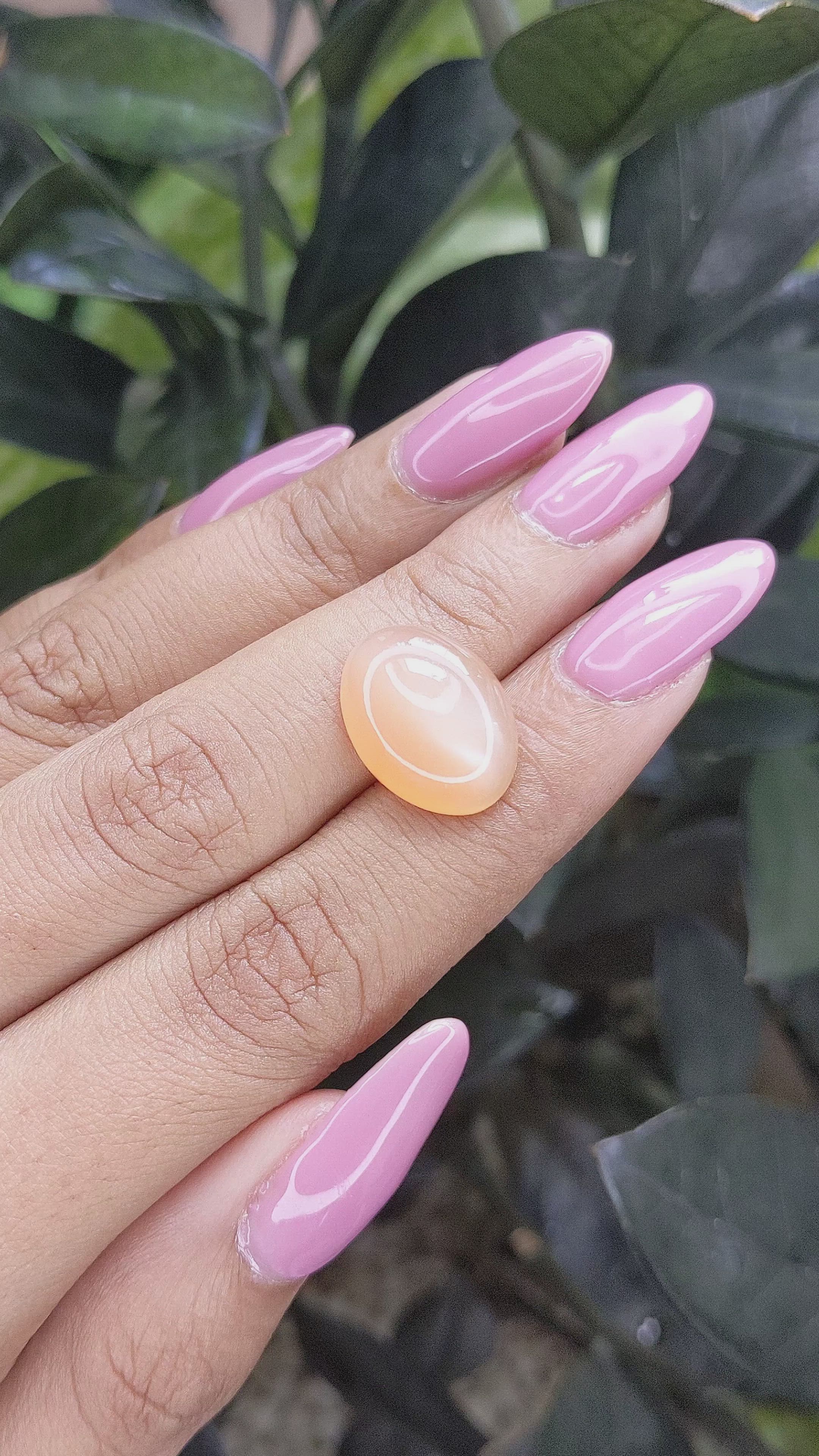 8.80 Ct. Cabochon Moonstone from Ceylon (Sri Lanka) Size Video