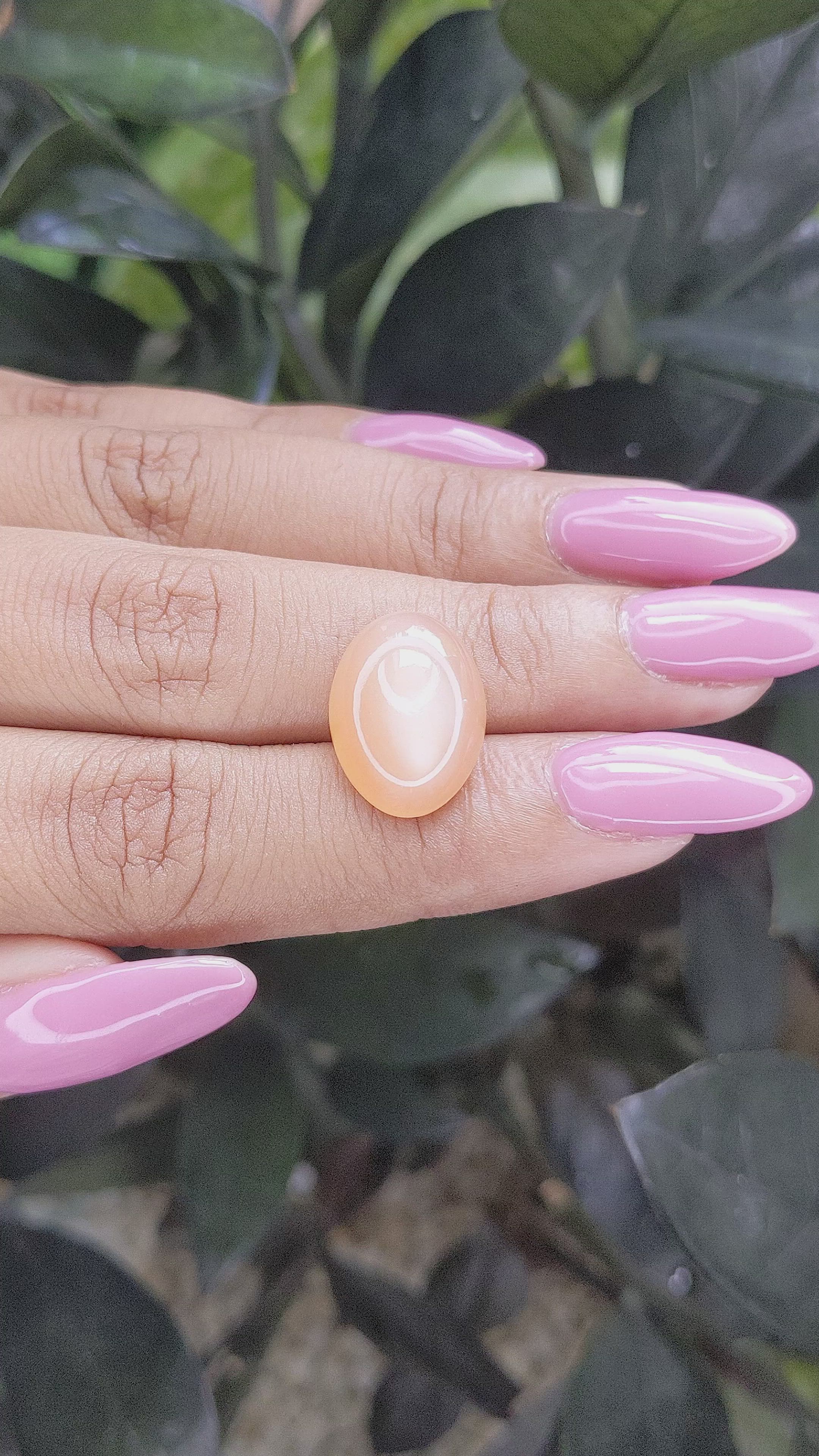 8.80 Ct. Cabochon Moonstone from Ceylon (Sri Lanka) Size Video