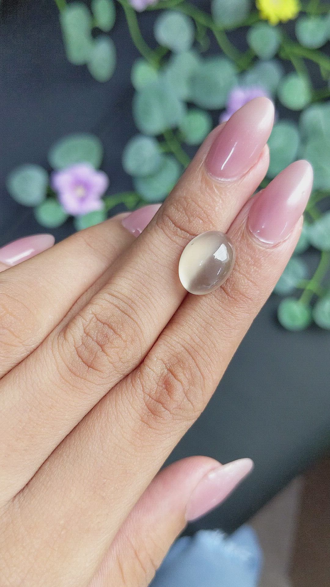 6.43 Ct. Cabochon Moonstone from Ceylon (Sri Lanka) Size Video