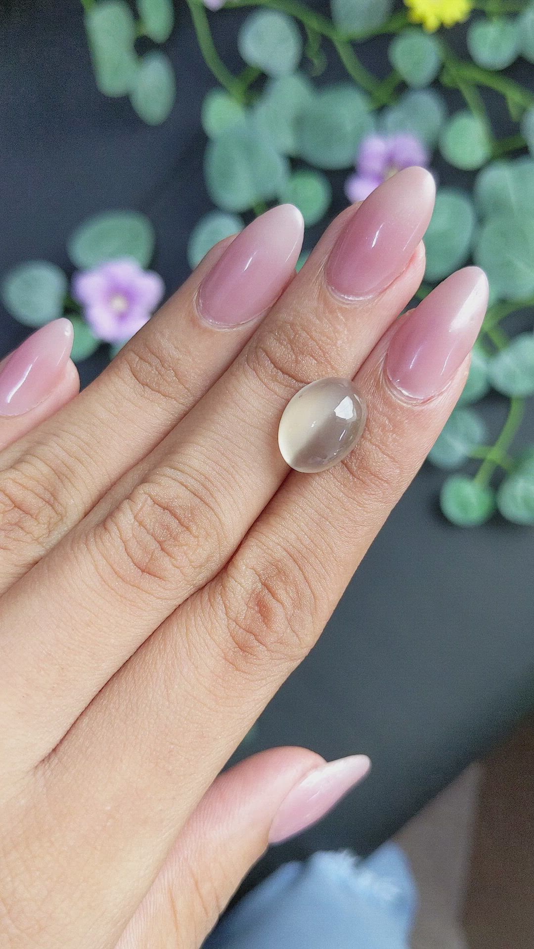 6.43 Ct. Cabochon Moonstone from Ceylon (Sri Lanka) Size Video