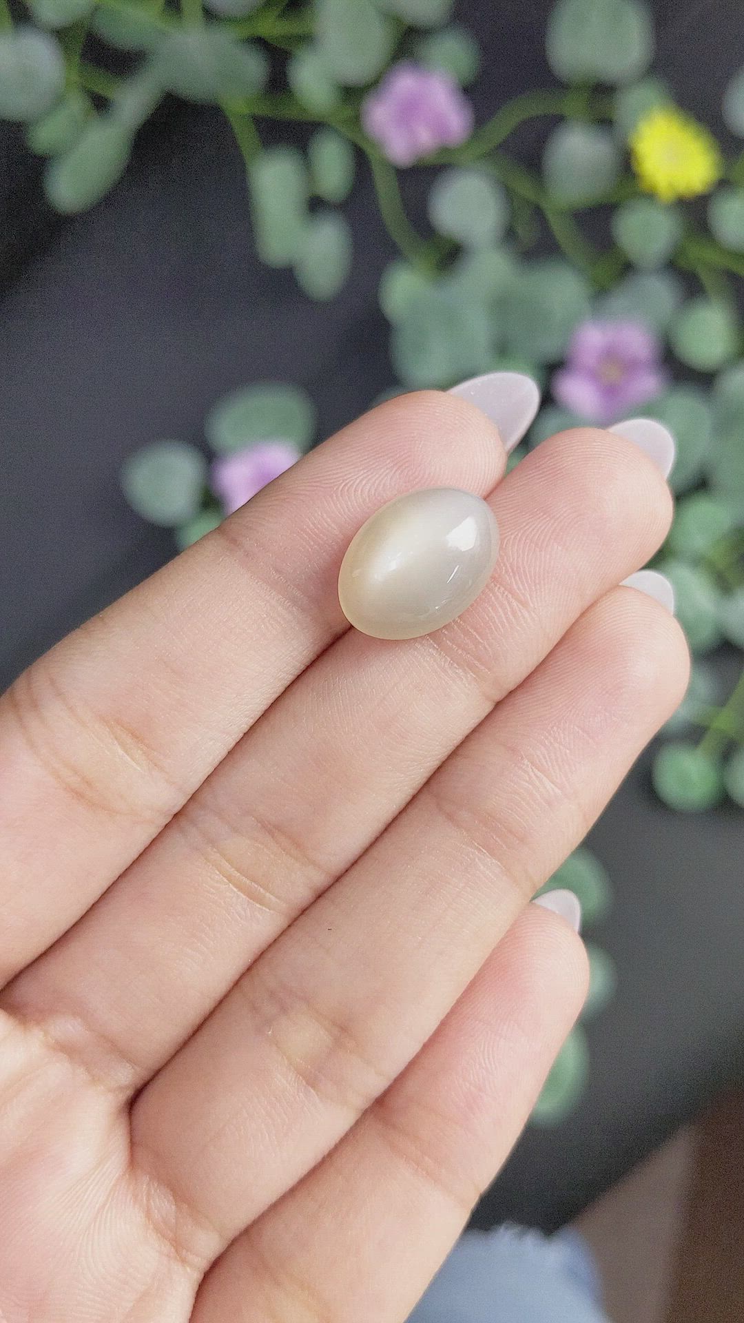 10.00 Ct. Cabochon Moonstone from Ceylon (Sri Lanka) Size Video
