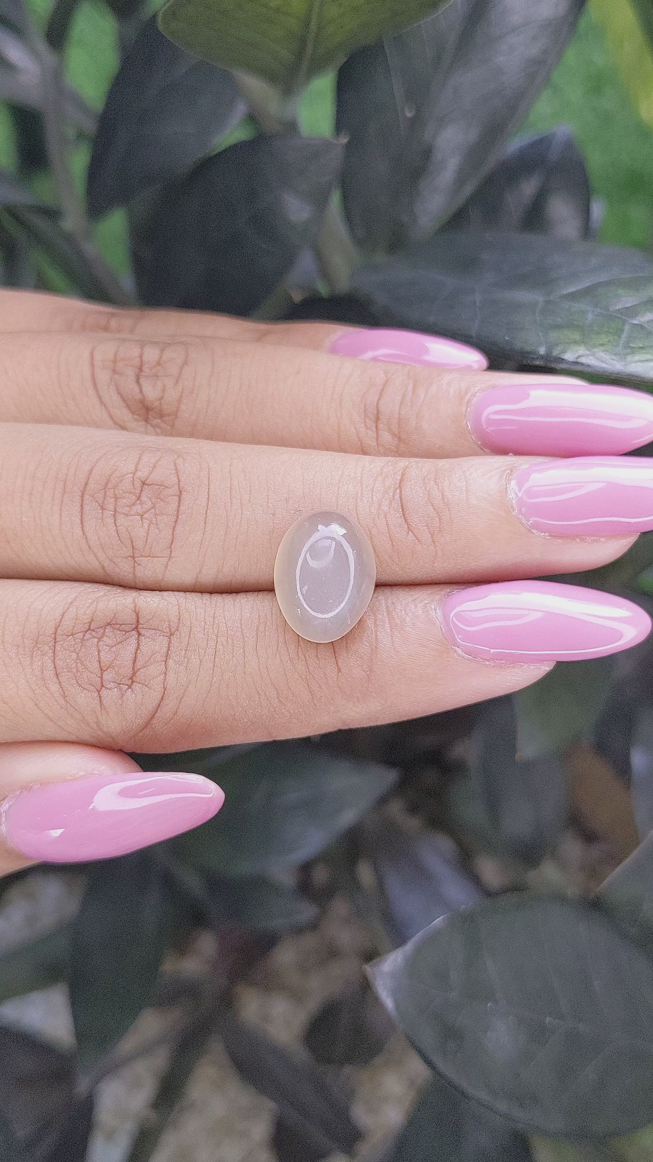 6.10 Ct. Cabochon Moonstone from Ceylon (Sri Lanka) Size Video